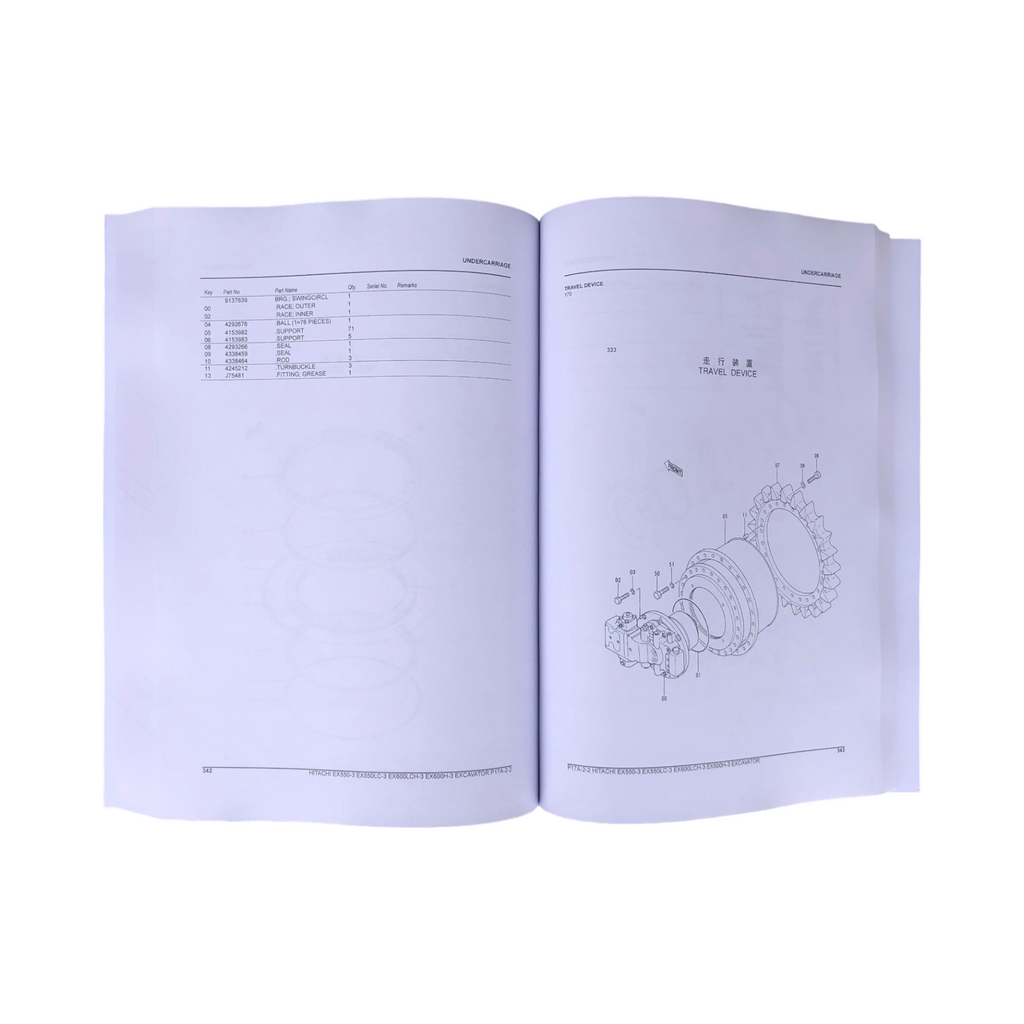 Manual del catálogo de piezas de la excavadora Hitachi EX550-3 EX550LC-3 EX600LCH-3 EX600H-3