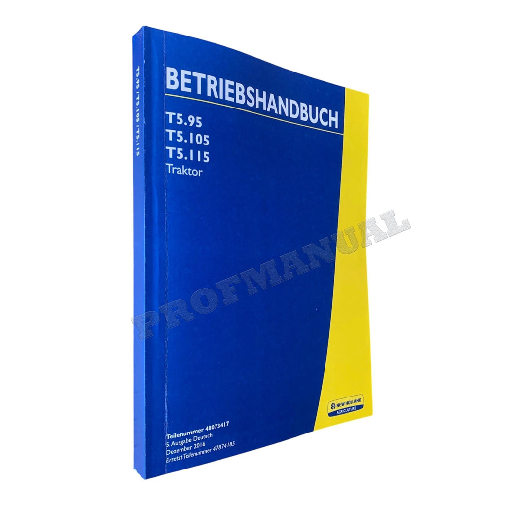 New Holland T5.95 T5.105 T5.115 traktor betriebsanleitung