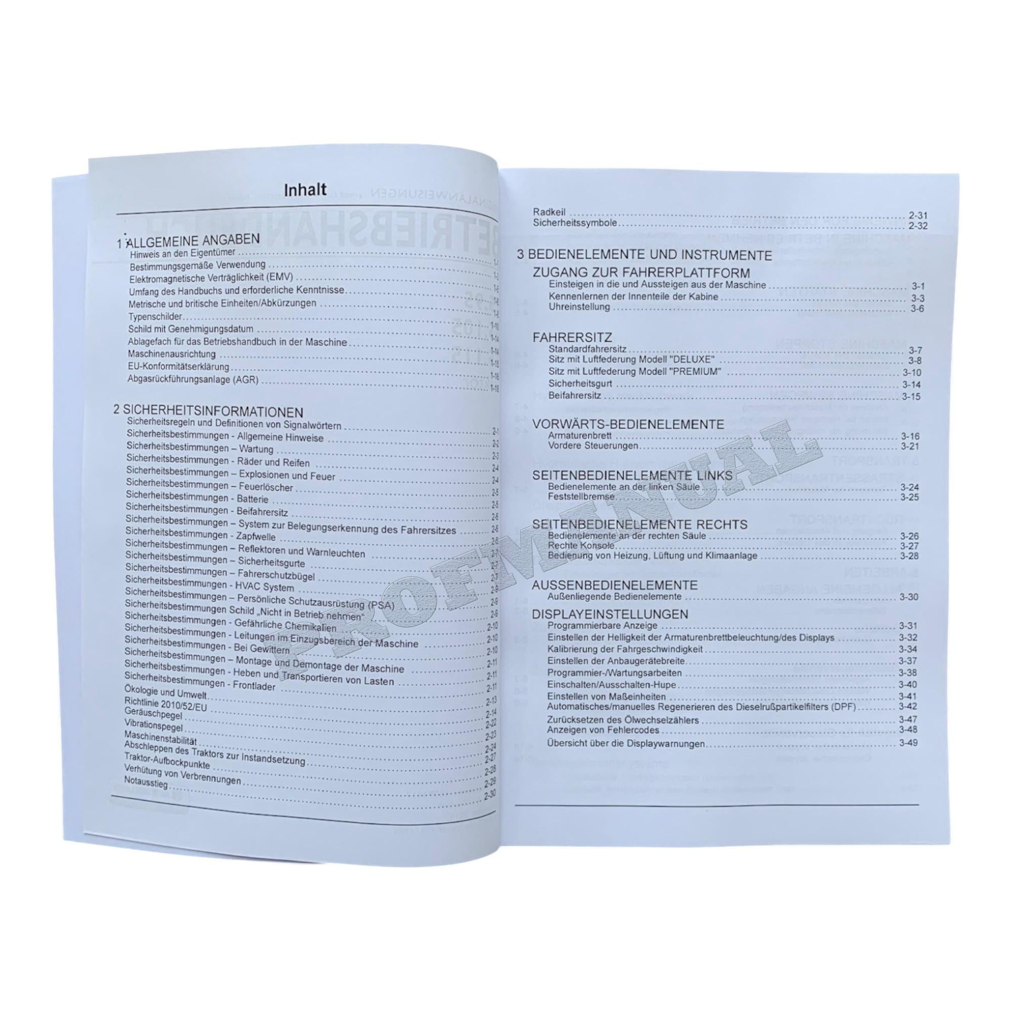 New Holland T5.95 T5.105 T5.115 traktor betriebsanleitung