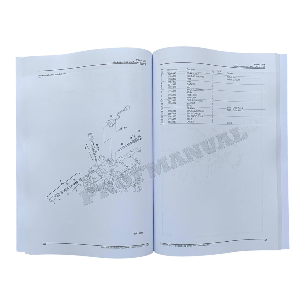 Bobcat L23 Wheel Loader Parts Catalog Manual B4LC11001