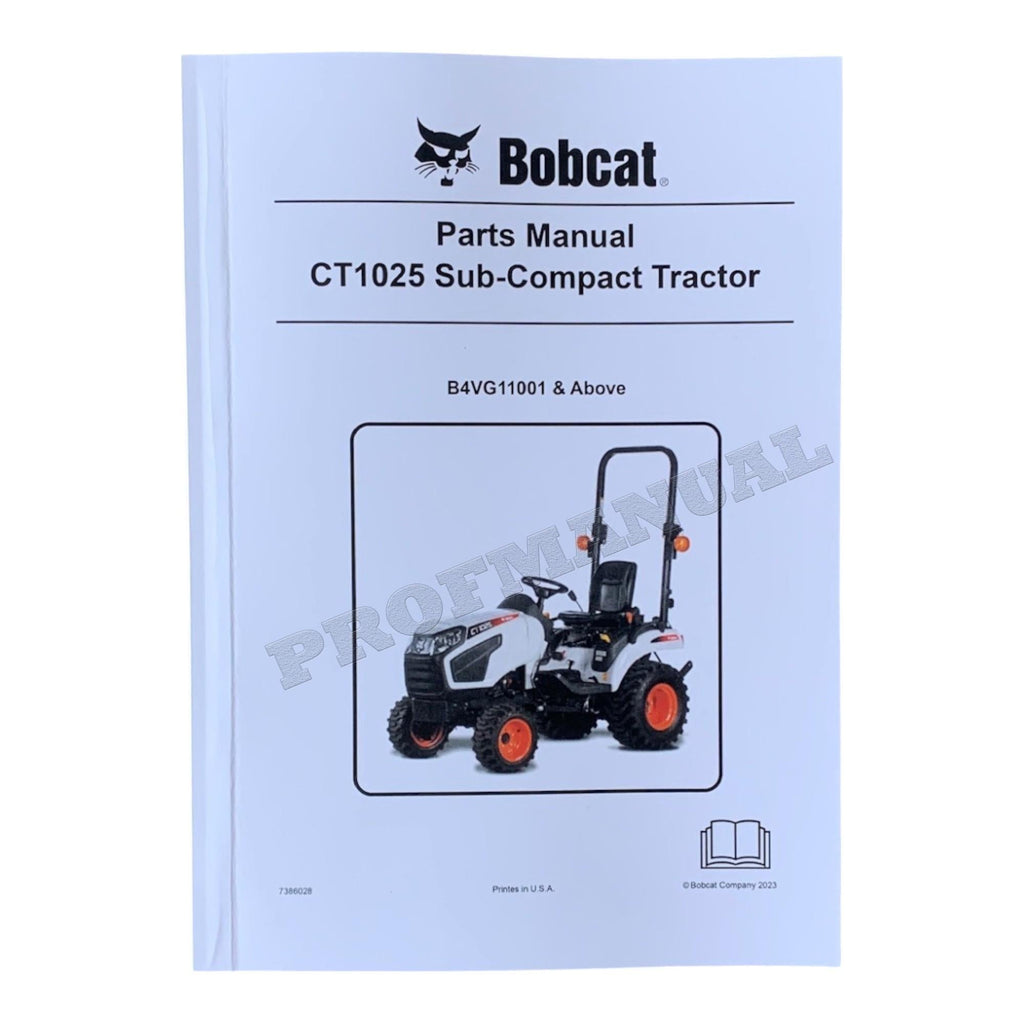 Manual del catálogo de piezas del tractor compacto Bobcat CT1025 B4VG11001-