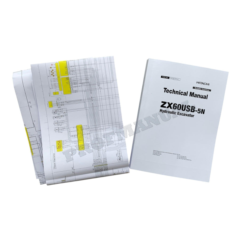 Hitachi ZX60USB-5N Excavator Service Manual with Schemes