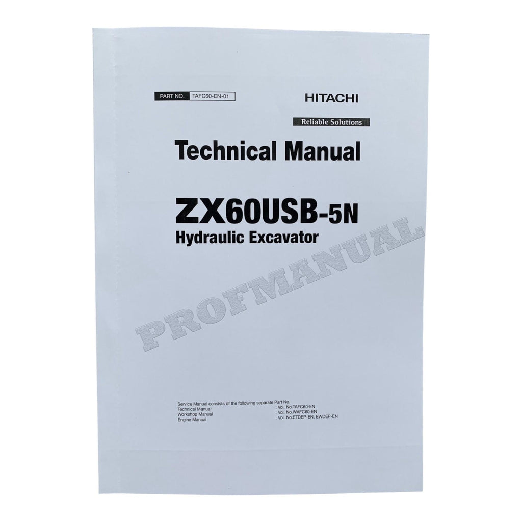 Hitachi ZX60USB-5N Excavator Service Manual with Schemes