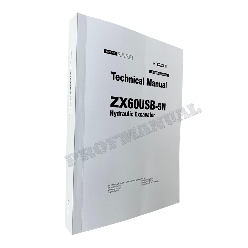 Hitachi ZX60USB-5N Excavator Service Manual with Schemes