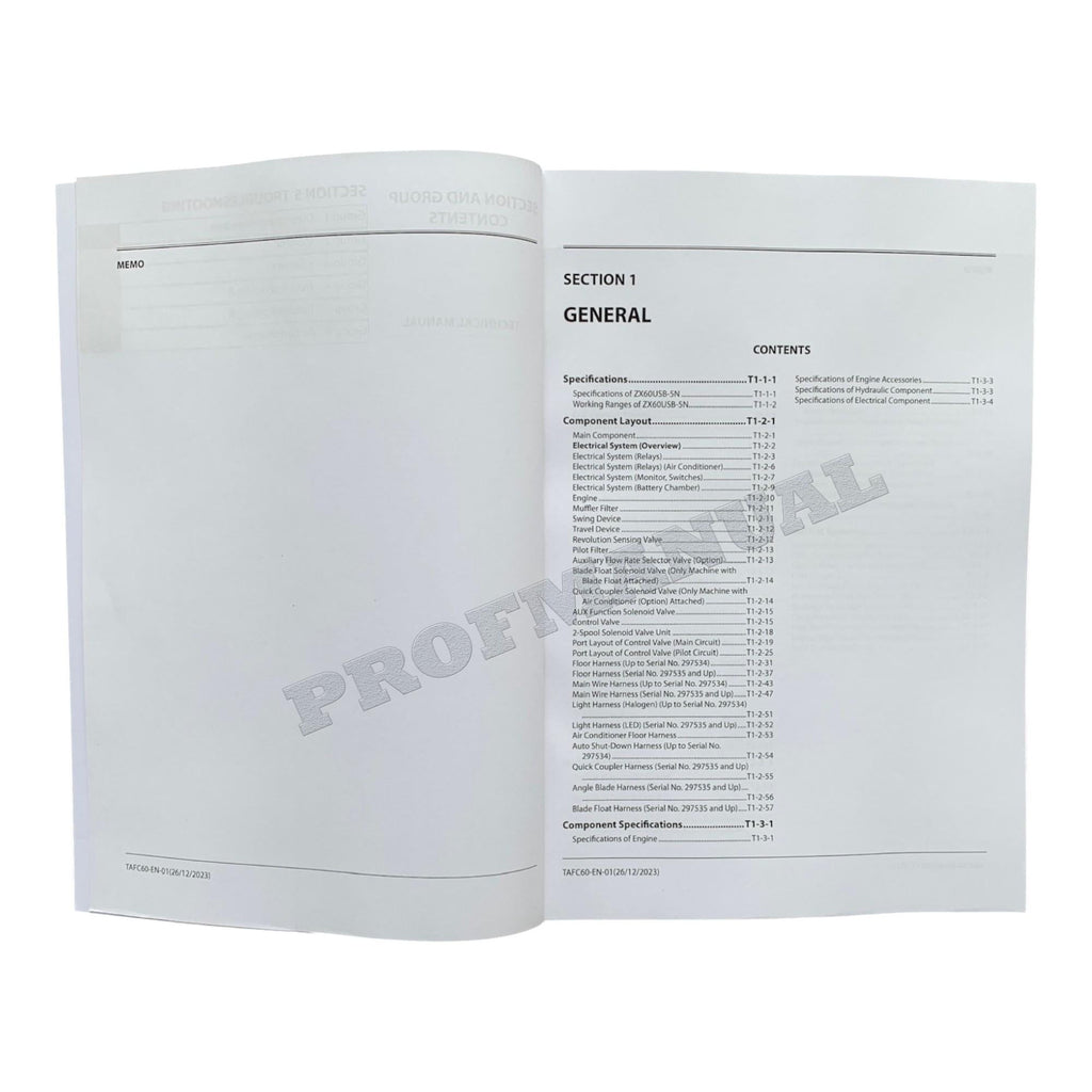 Hitachi ZX60USB-5N Excavator Service Manual with Schemes