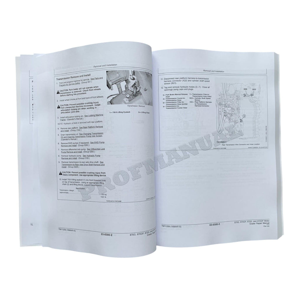 JOHN DEERE 870G 870GP 872G 872GP GRADER REPAIR SERVICE TECHNICAL MANUAL TM11209