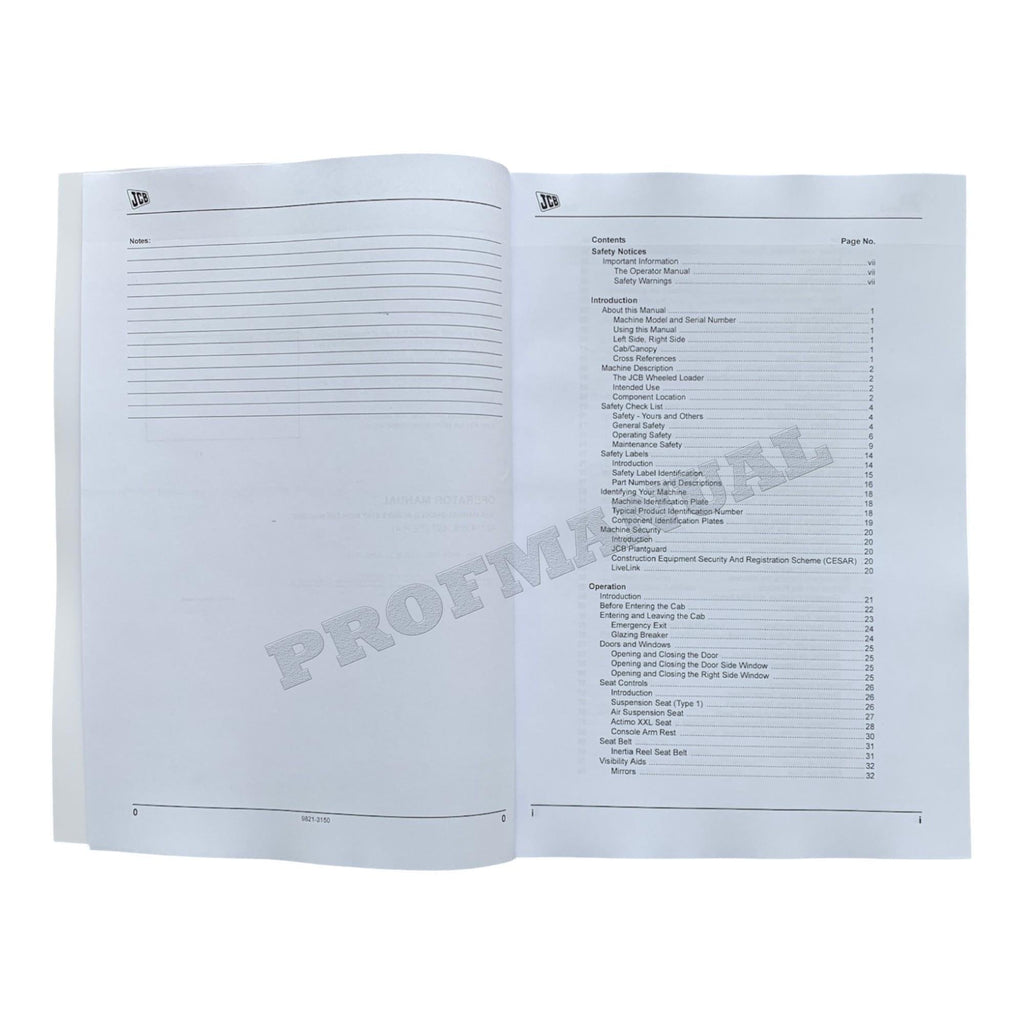 JCB 427 435S 437 TIER 4 Wheel Loader Operators Manual