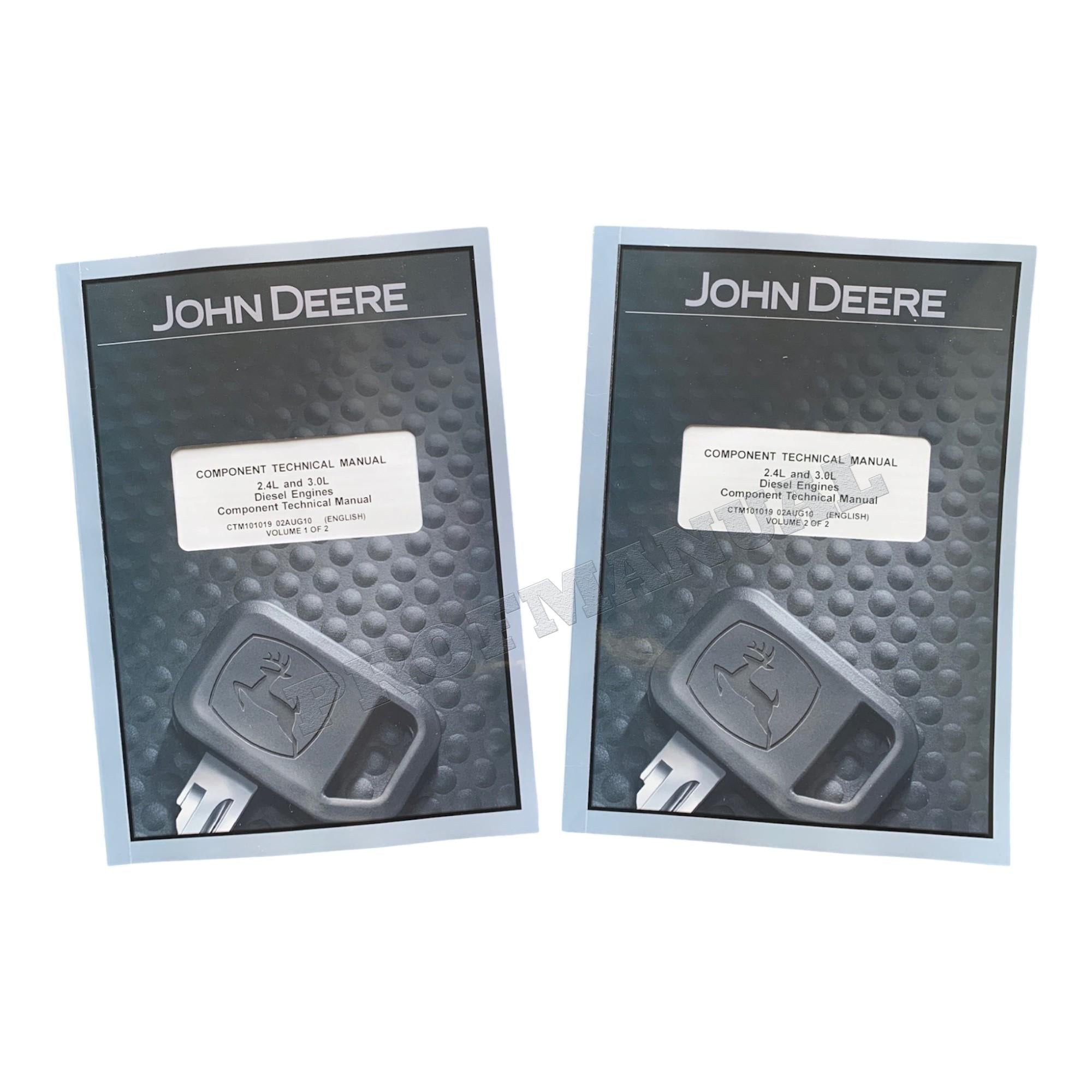John Deere 4024 2.4L 5030 3.0L Motor REPARACIÓN SERVICIO MANUAL TÉCNICO CTM101019