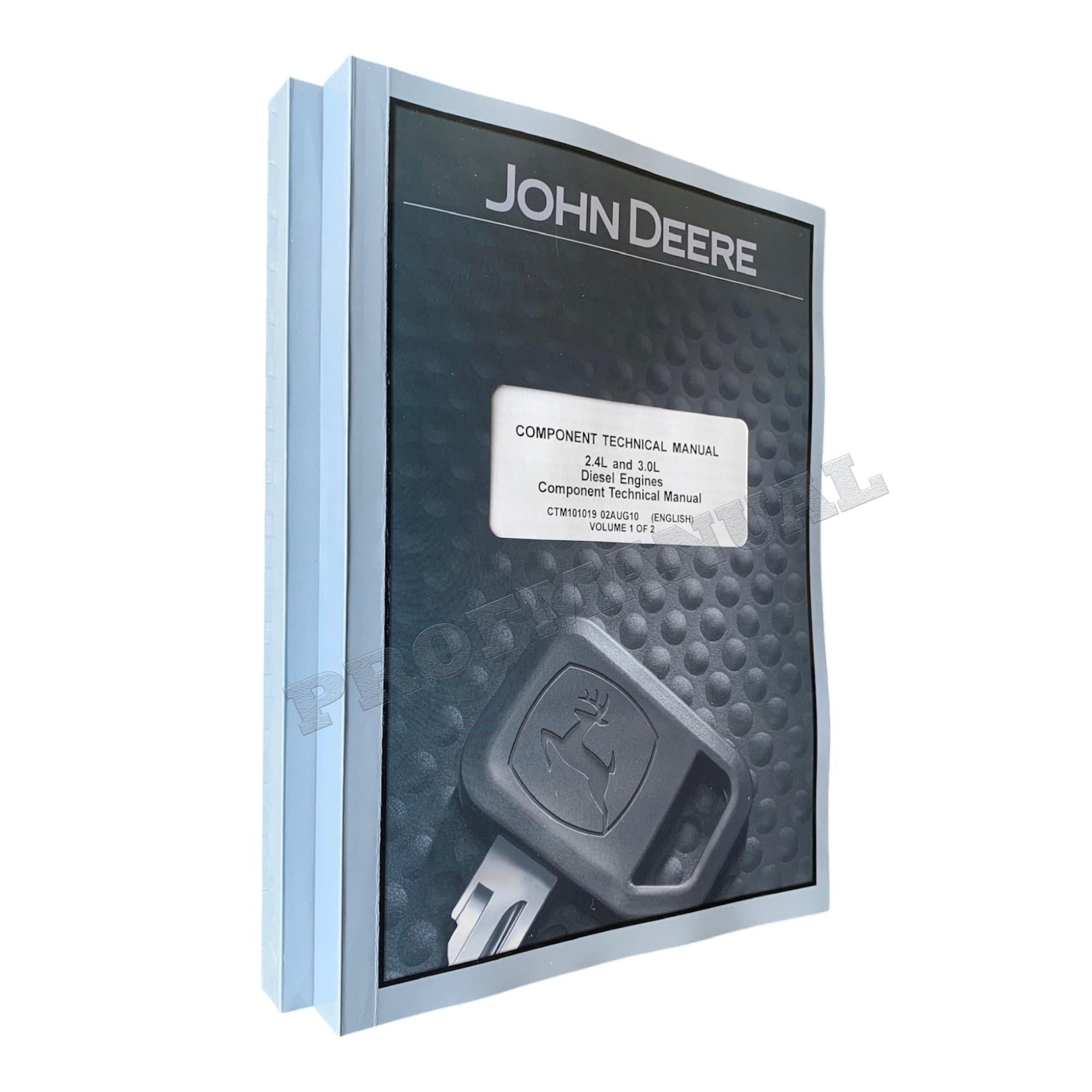 John Deere 4024 2.4L 5030 3.0L Motor REPARACIÓN SERVICIO MANUAL TÉCNICO CTM101019