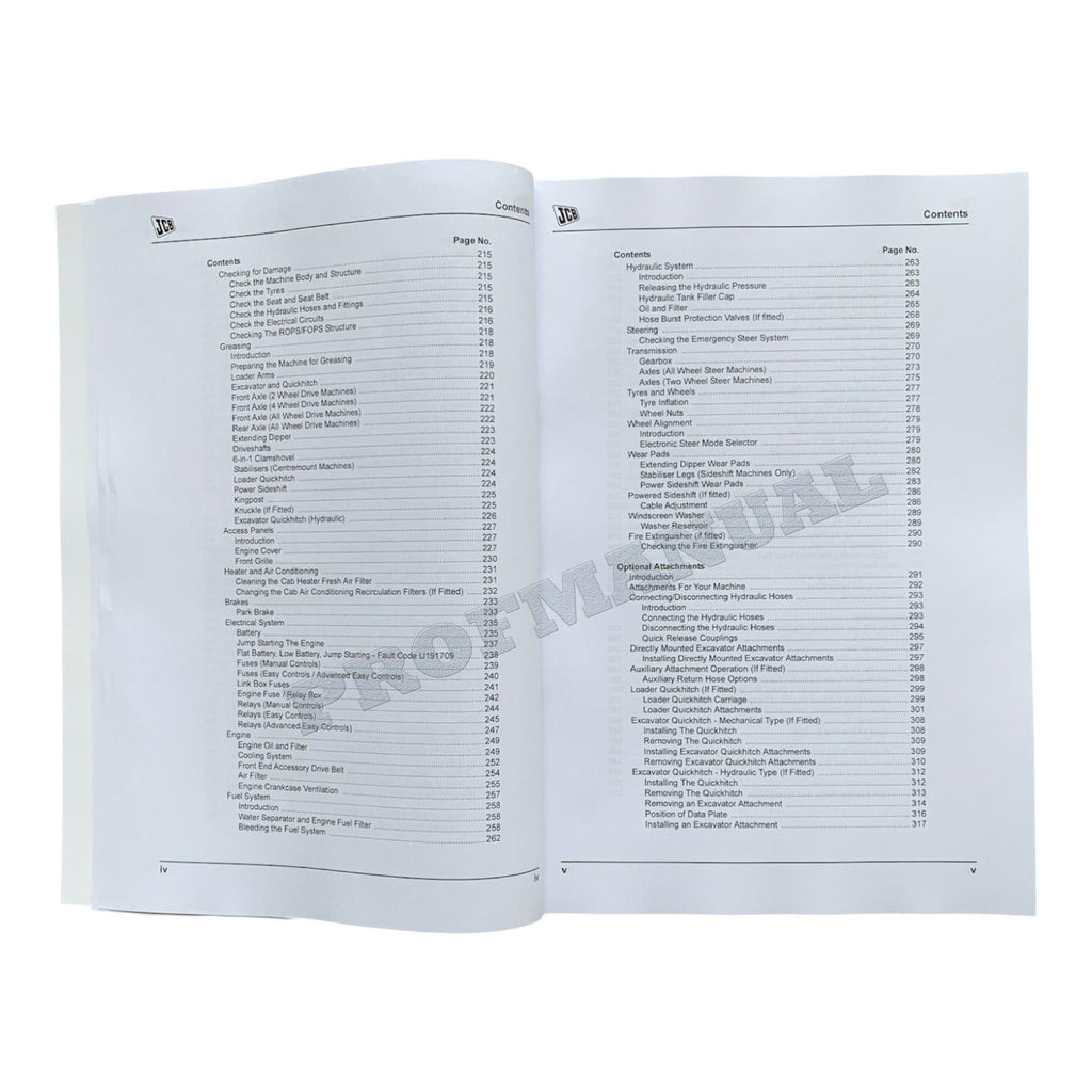 JCB 3CX 4CX ECO TIER 4 ENGINE BACKHOE LOADER Operators Manual