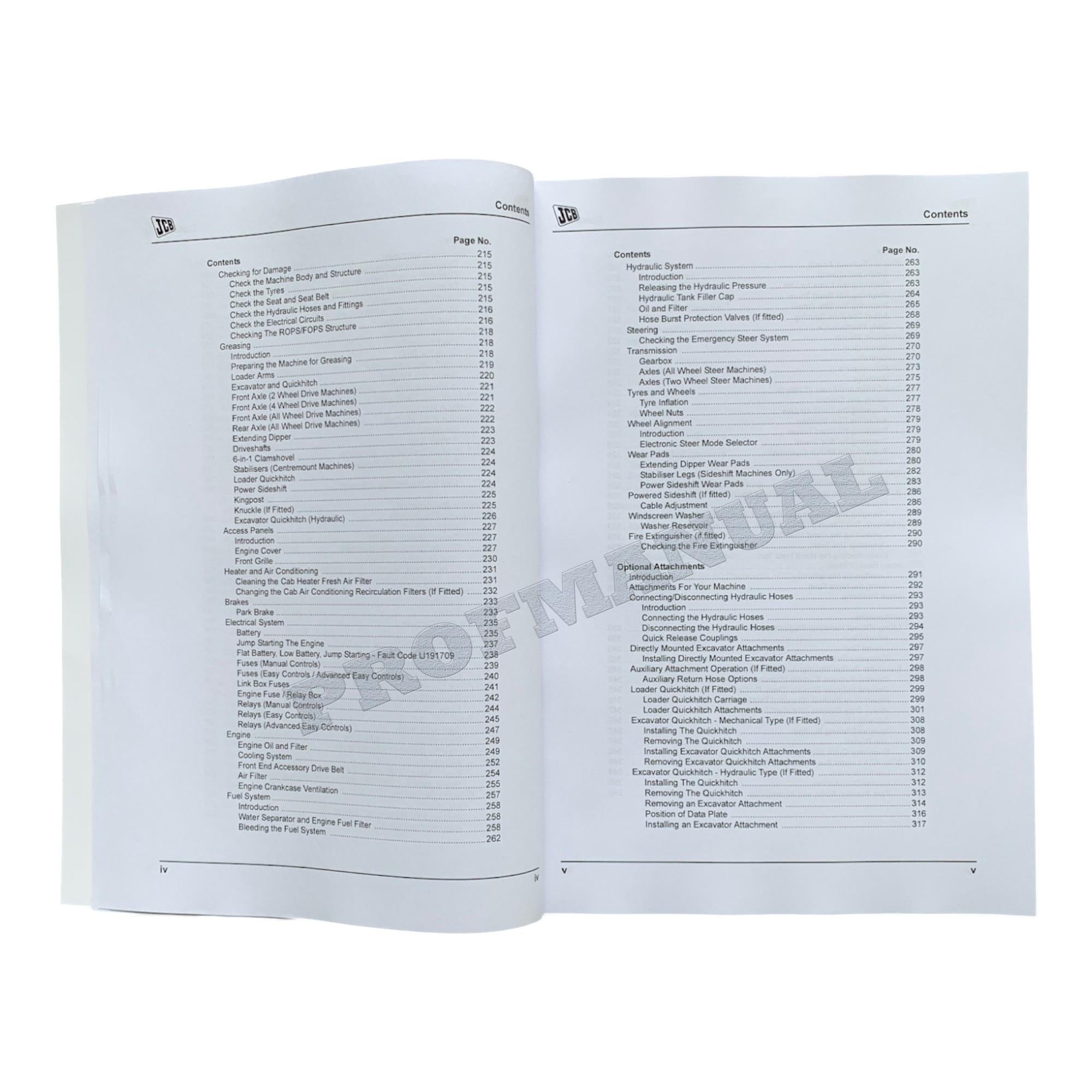 JCB 3CX 4CX ECO TIER 4 ENGINE BACKHOE LOADER Operators Manual