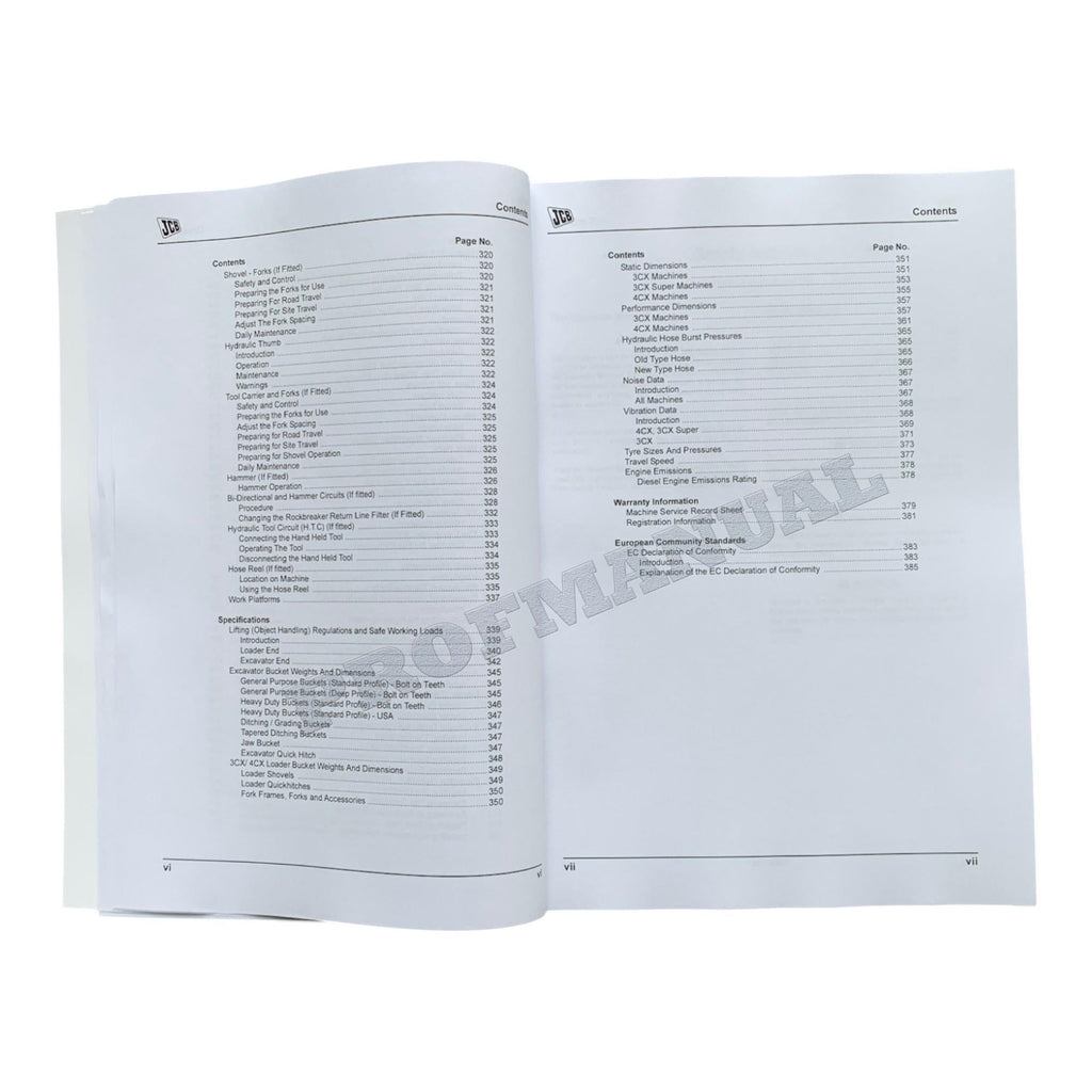 JCB 3CX 4CX ECO TIER 4 ENGINE BACKHOE LOADER Operators Manual