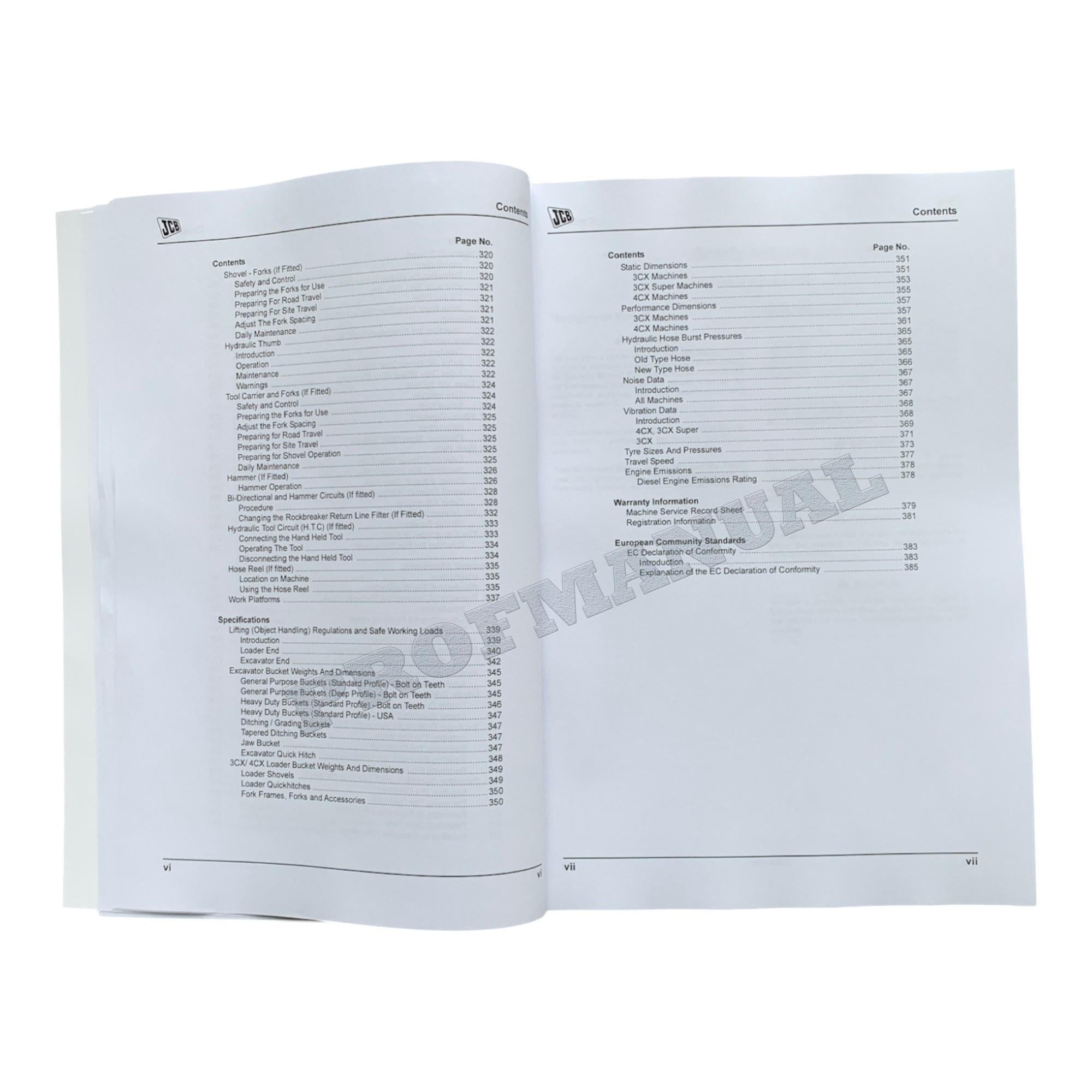 JCB 3CX 4CX ECO TIER 4 ENGINE BACKHOE LOADER Operators Manual