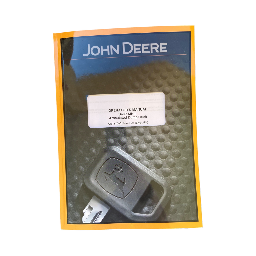 MANUAL DEL OPERADOR DE MANTENIMIENTO DEL CAMIÓN VOLQUETE JOHN DEERE BELL B40B N.° 4