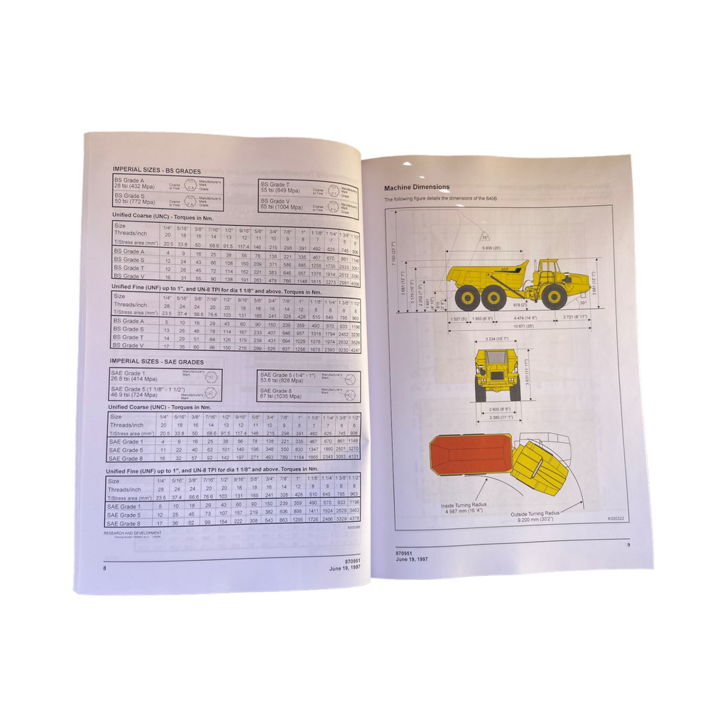 MANUAL DEL OPERADOR DE MANTENIMIENTO DEL CAMIÓN VOLQUETE JOHN DEERE BELL B40B N.° 4