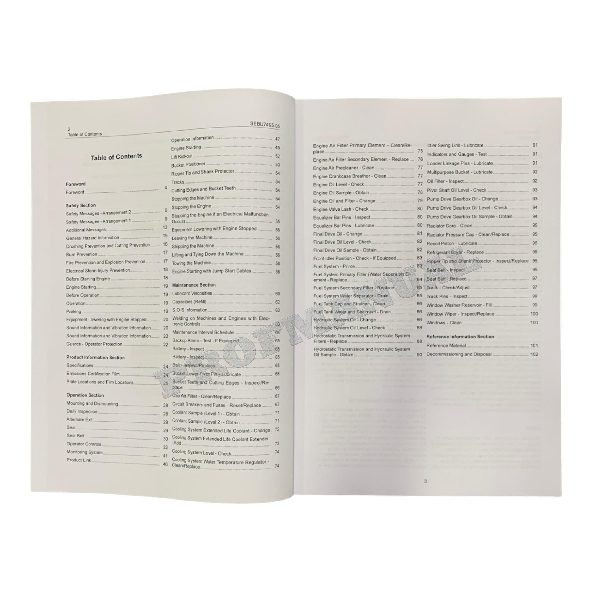 Manual de mantenimiento del operador del cargador de cadenas Caterpillar 953C