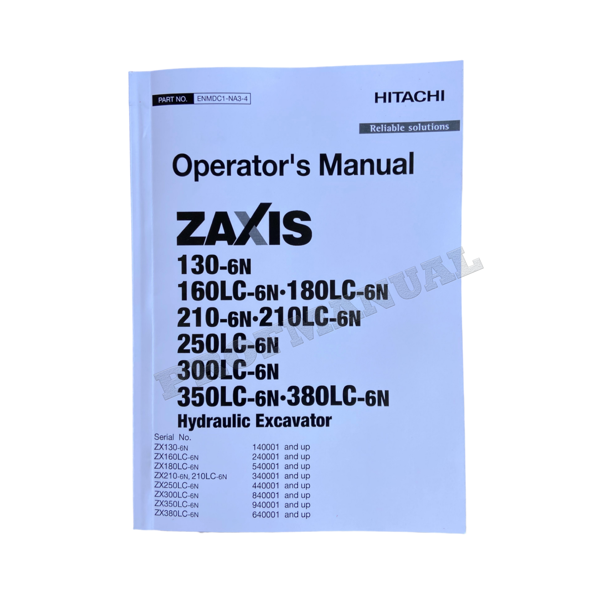 HITACHI 250LC-6N 300LC-6N 350LC-6N 380LC-6N EXCAVATOR OPERATORS MANUAL
