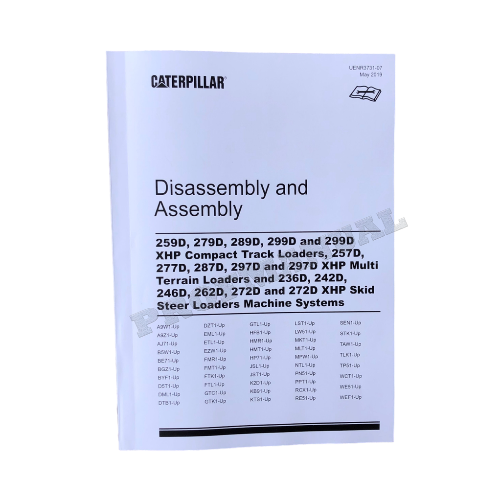 Manual de servicio del cargador Caterpillar 297D 236D 242D 246D 262D 272D Desmontaje Montaje