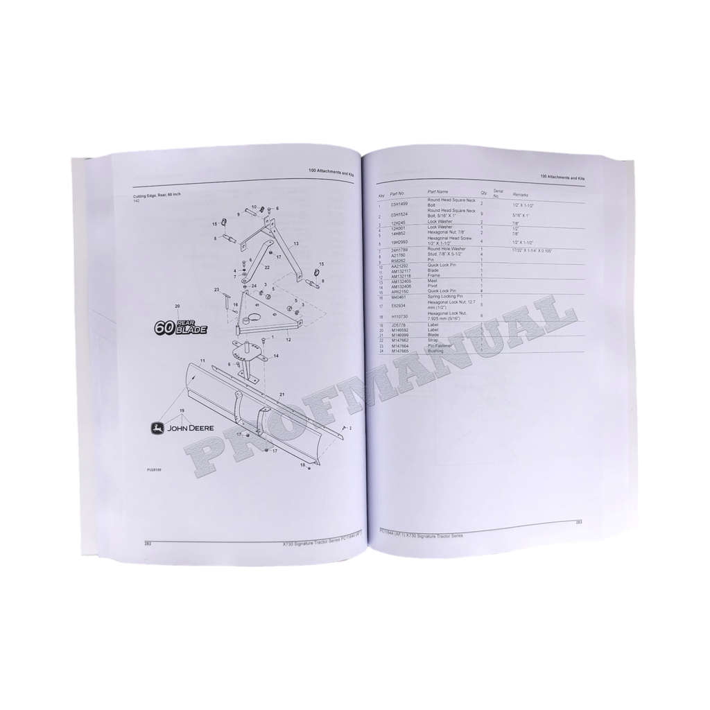 CATÁLOGO DE PIEZAS DEL TRACTOR JOHN DEERE X730 MANUAL + ¡BONIFICACIÓN!
