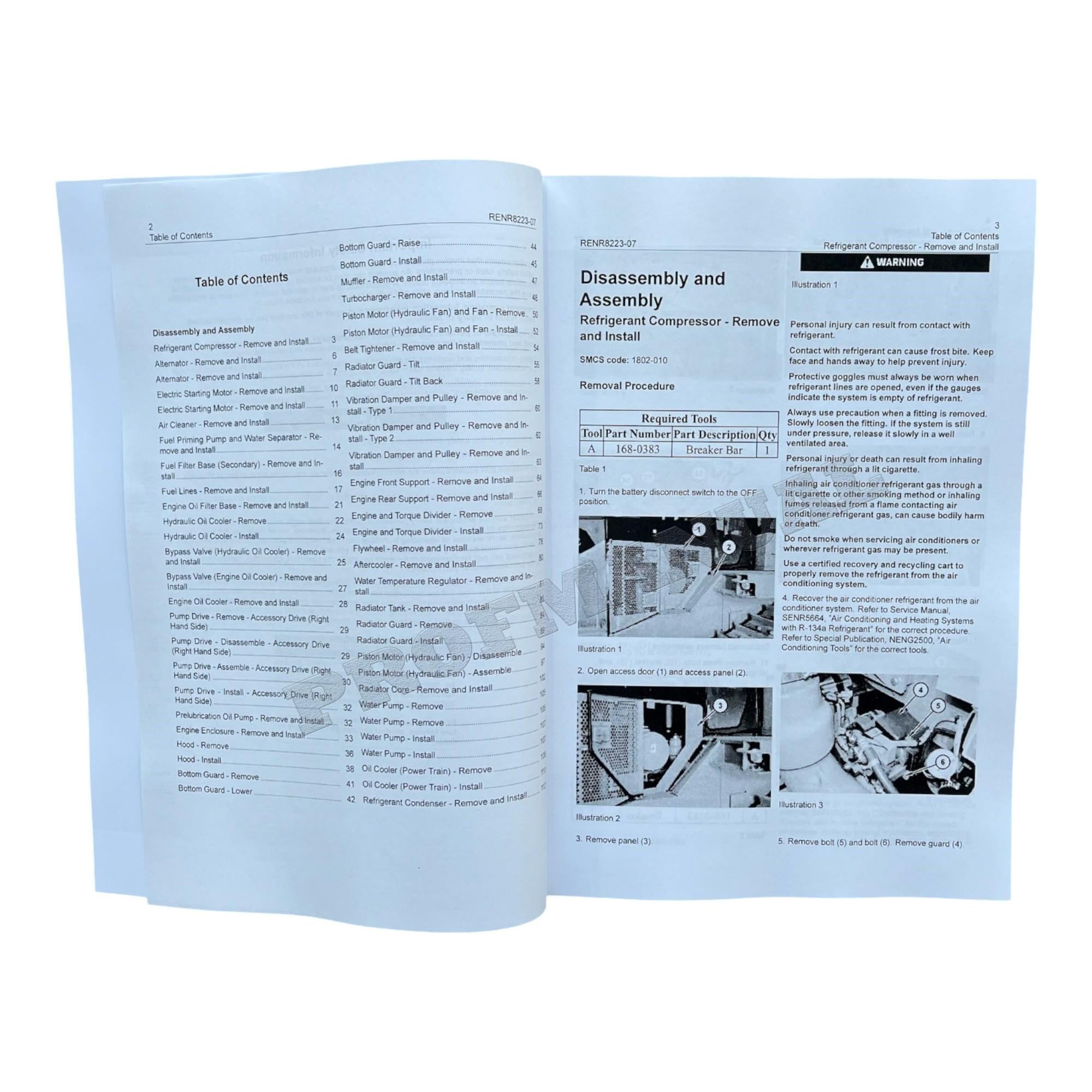 Caterpillar CAT D11T Tractor Engine Supplement Manual Disassembly Assem RENR8223