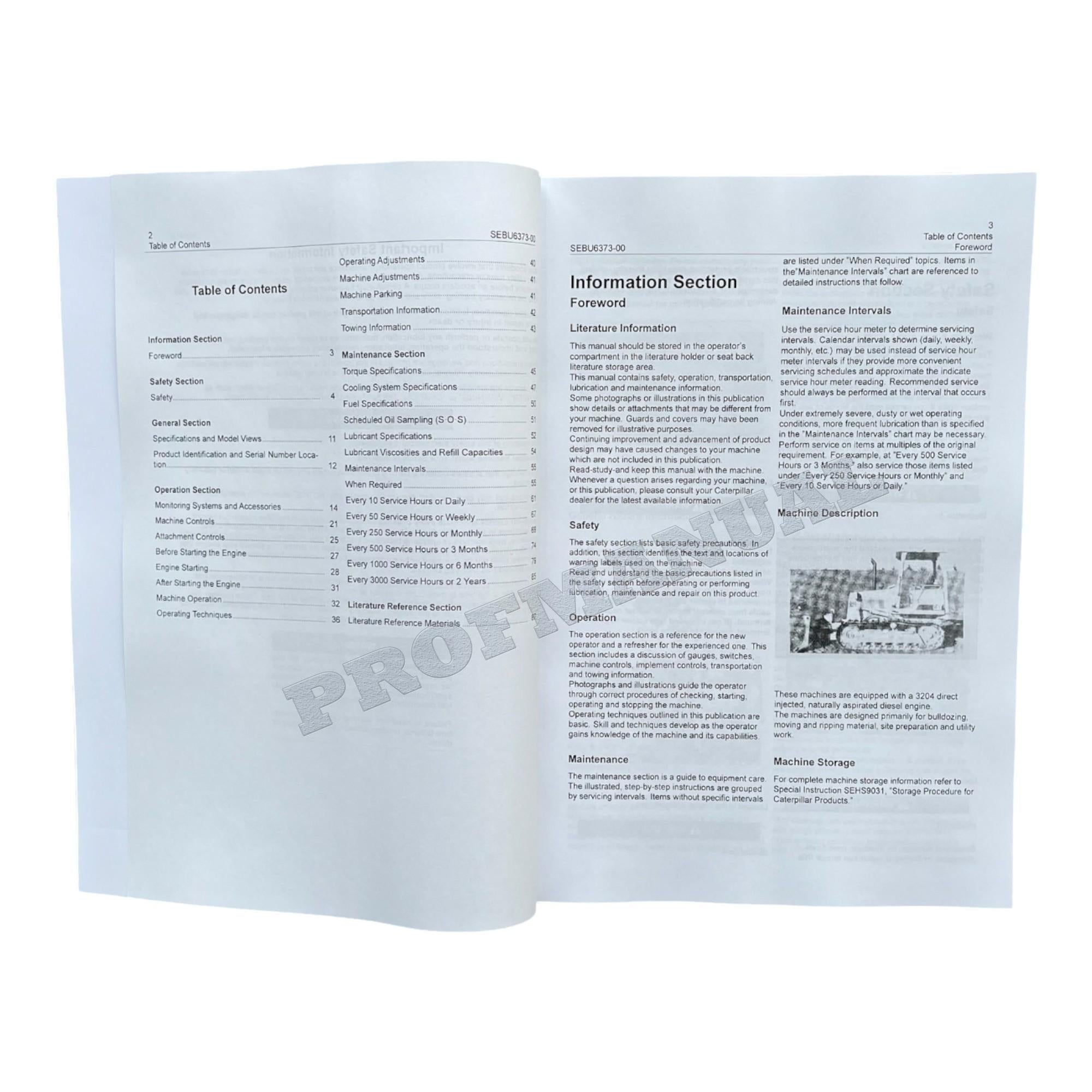 Caterpillar D3C D4C Series II Track Type Tractor Operators Maintenance Manual