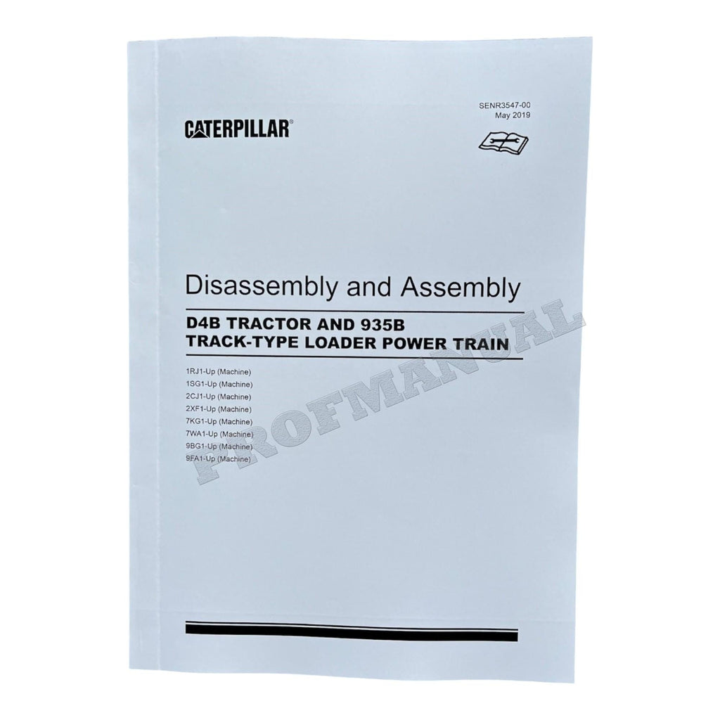 Caterpillar CAT D4B TRACTOR 935B LOADER POWER TRAIN Manual Disassembly Assembly