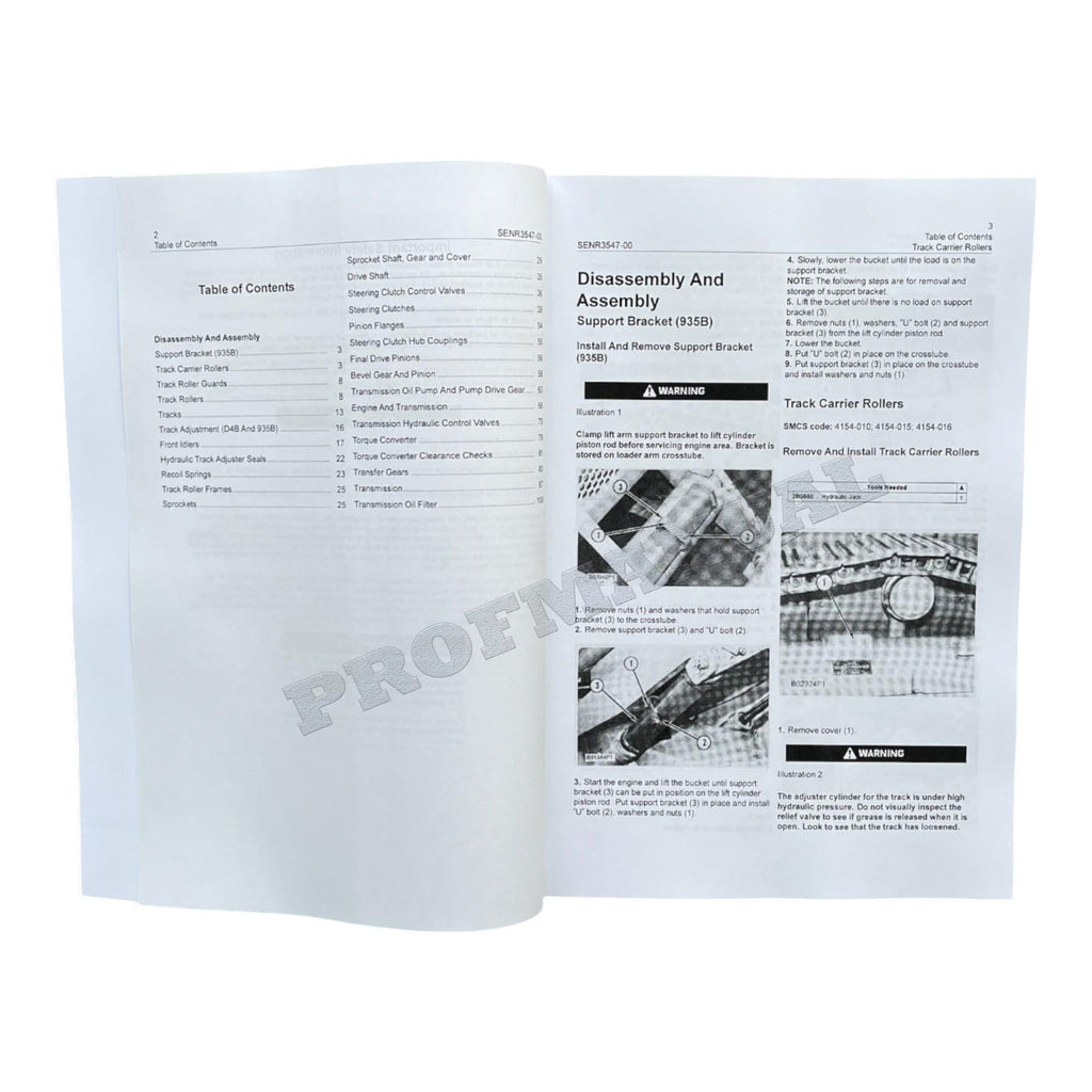 Caterpillar CAT D4B TRACTOR 935B LOADER POWER TRAIN Manual Disassembly Assembly