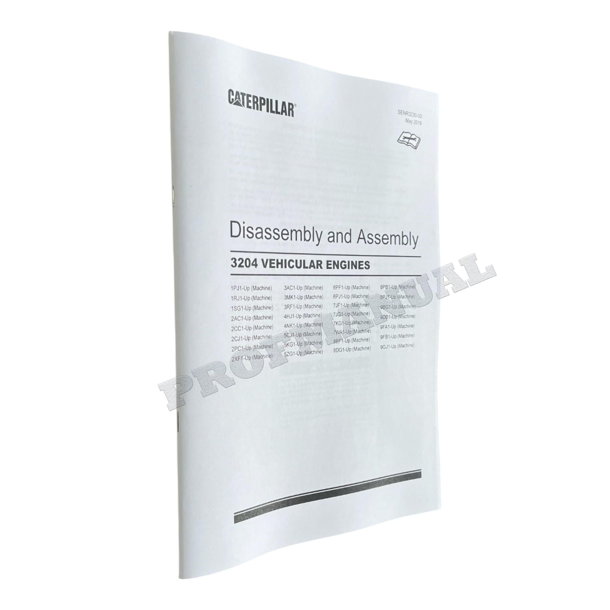 Caterpillar Cat 3204 VEHICULAR Engine Disassembly Assembly Manual