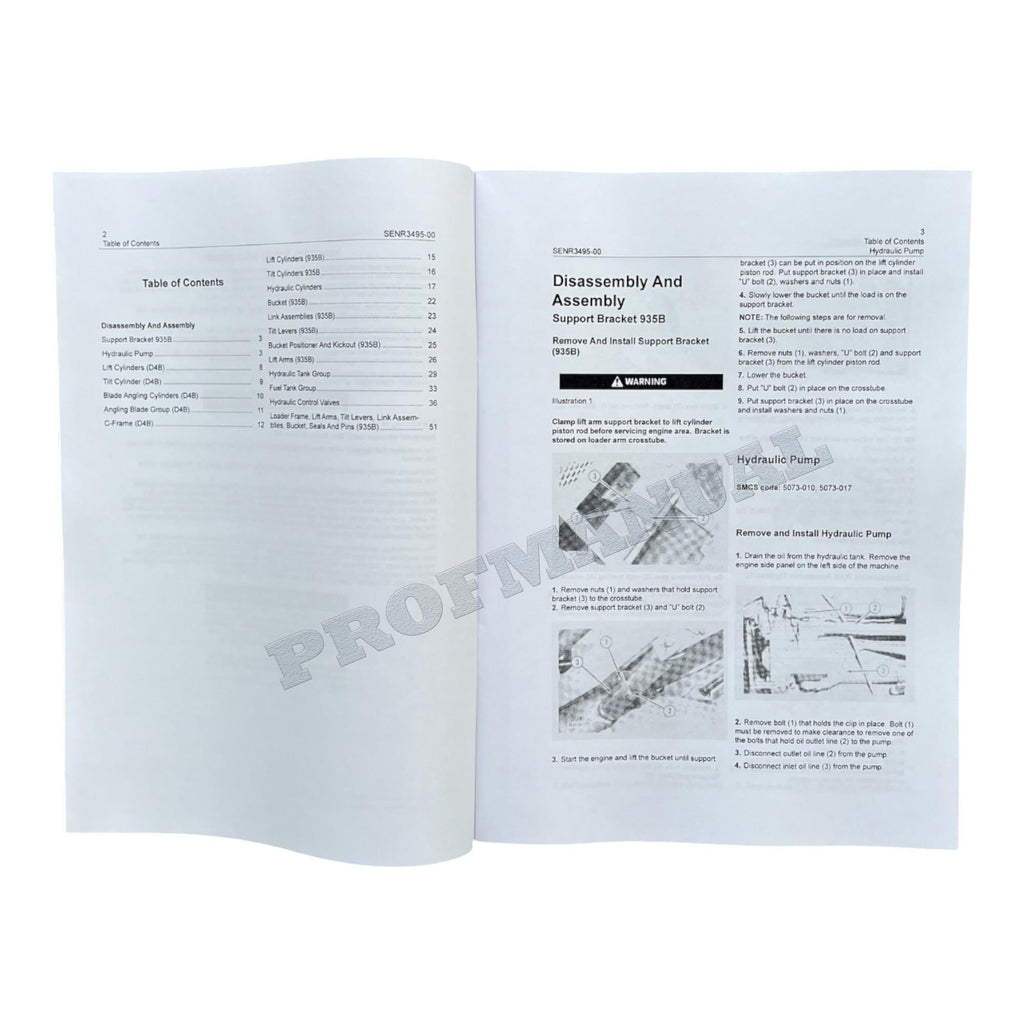 Caterpillar D4B TRACTOR 935B LOADER VEHICLE SYSTEM Manual Disassembly Assembly