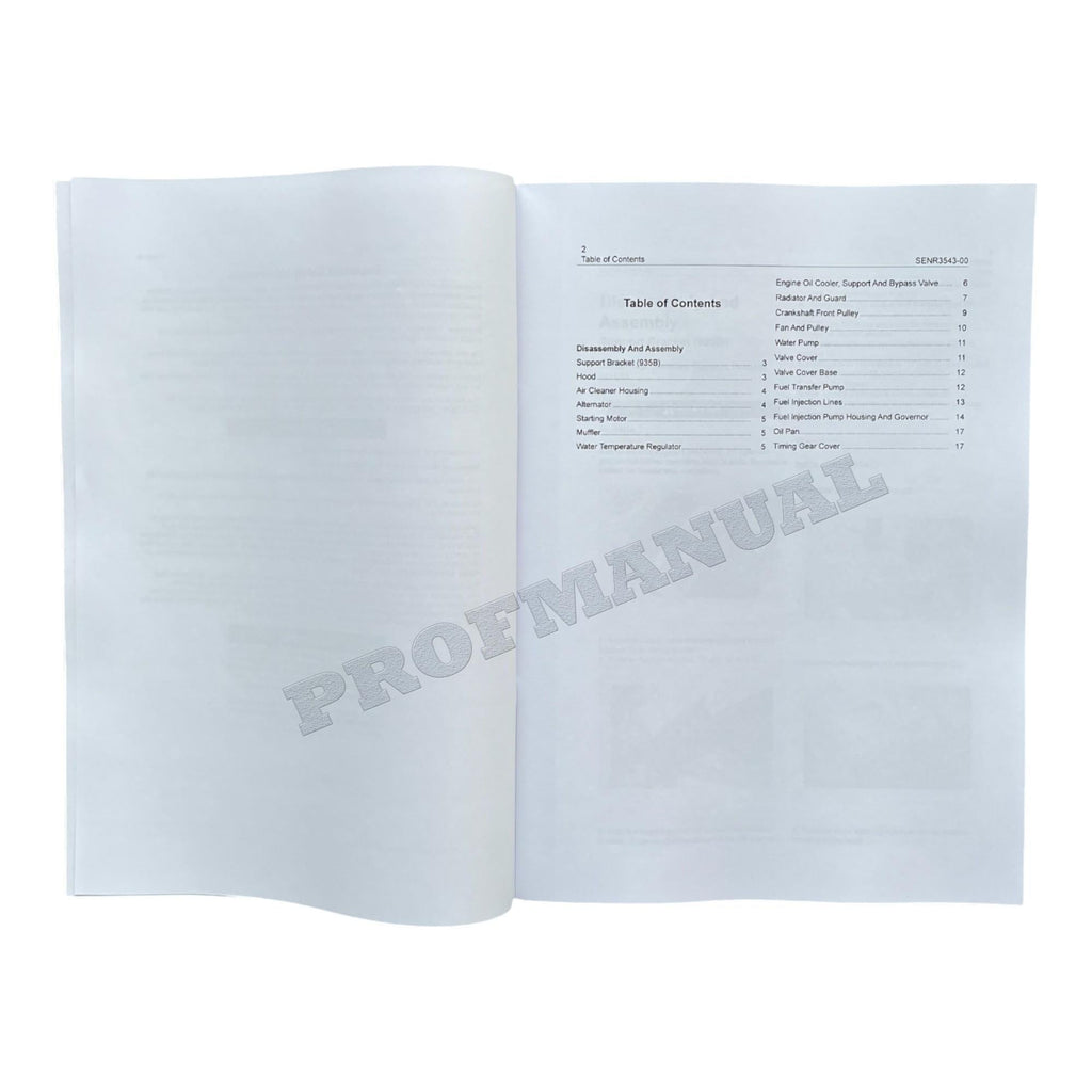 Caterpillar 3204 ENGINE SUPPLEMENT D4B 935B TRACTOR Manual Disassembly Assembly