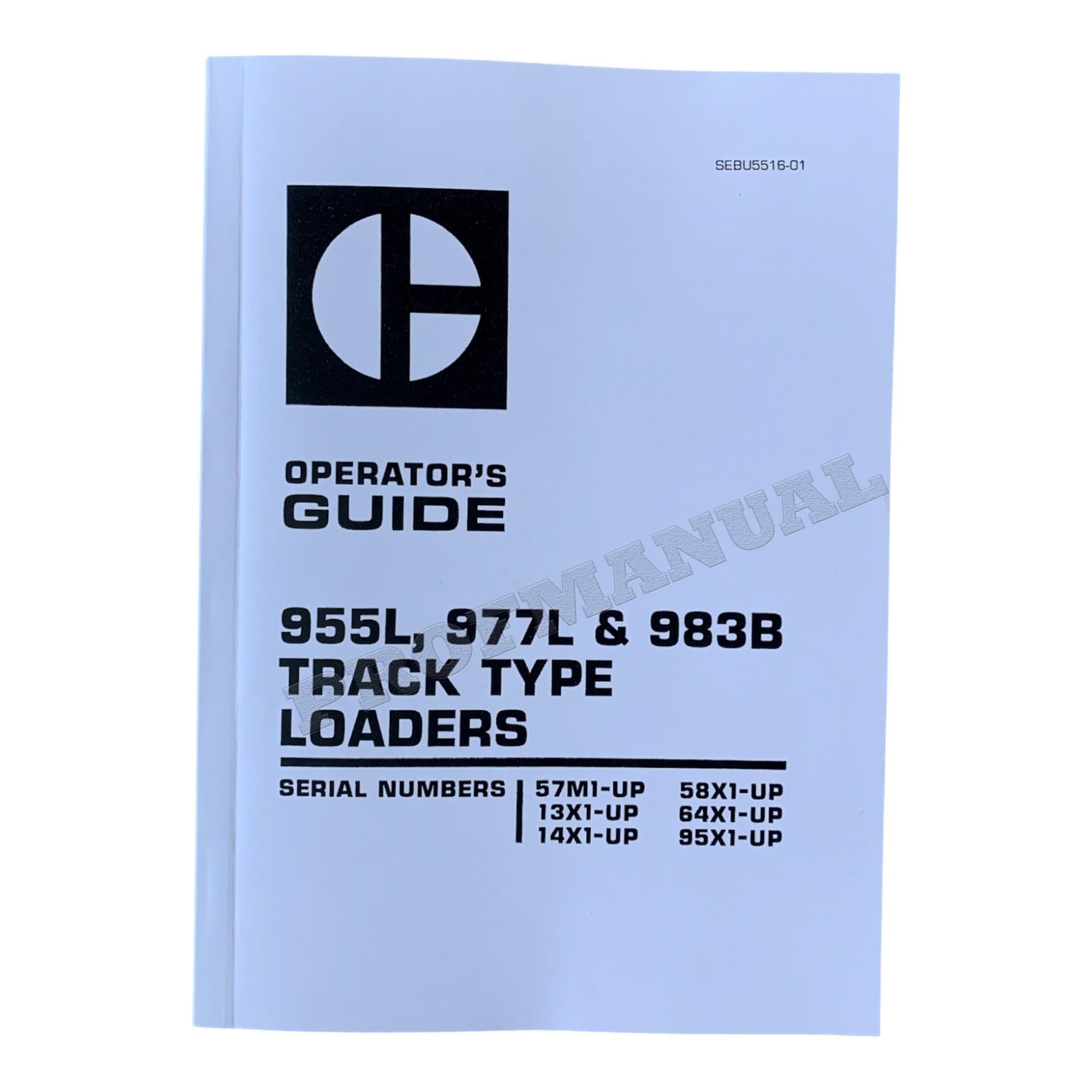 Manual del operador del cargador de cadenas Caterpillar 955L, 977L y 983B