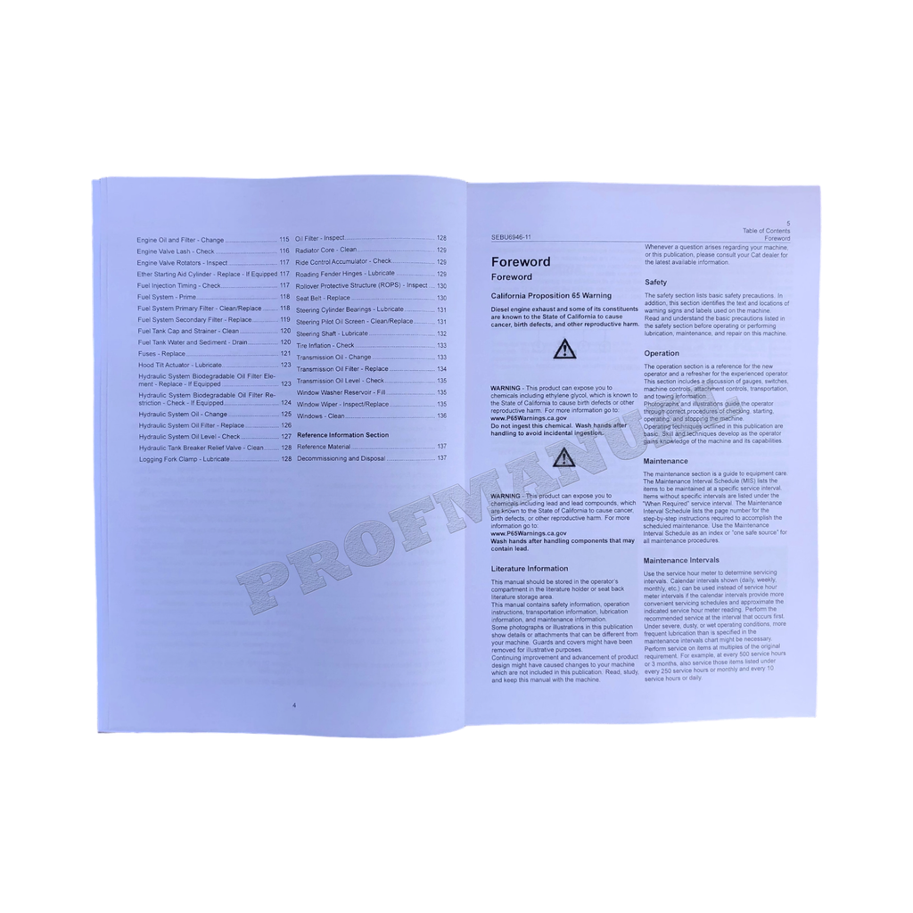 Manual de mantenimiento del operador de la cargadora de ruedas Caterpillar 980G