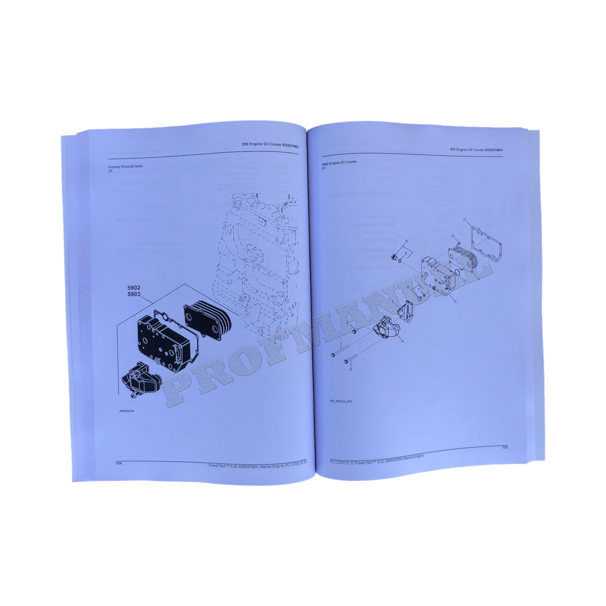 John Deere PowerTech 6.8L 6068SFM50 Marine Engine Parts Catalog Manual