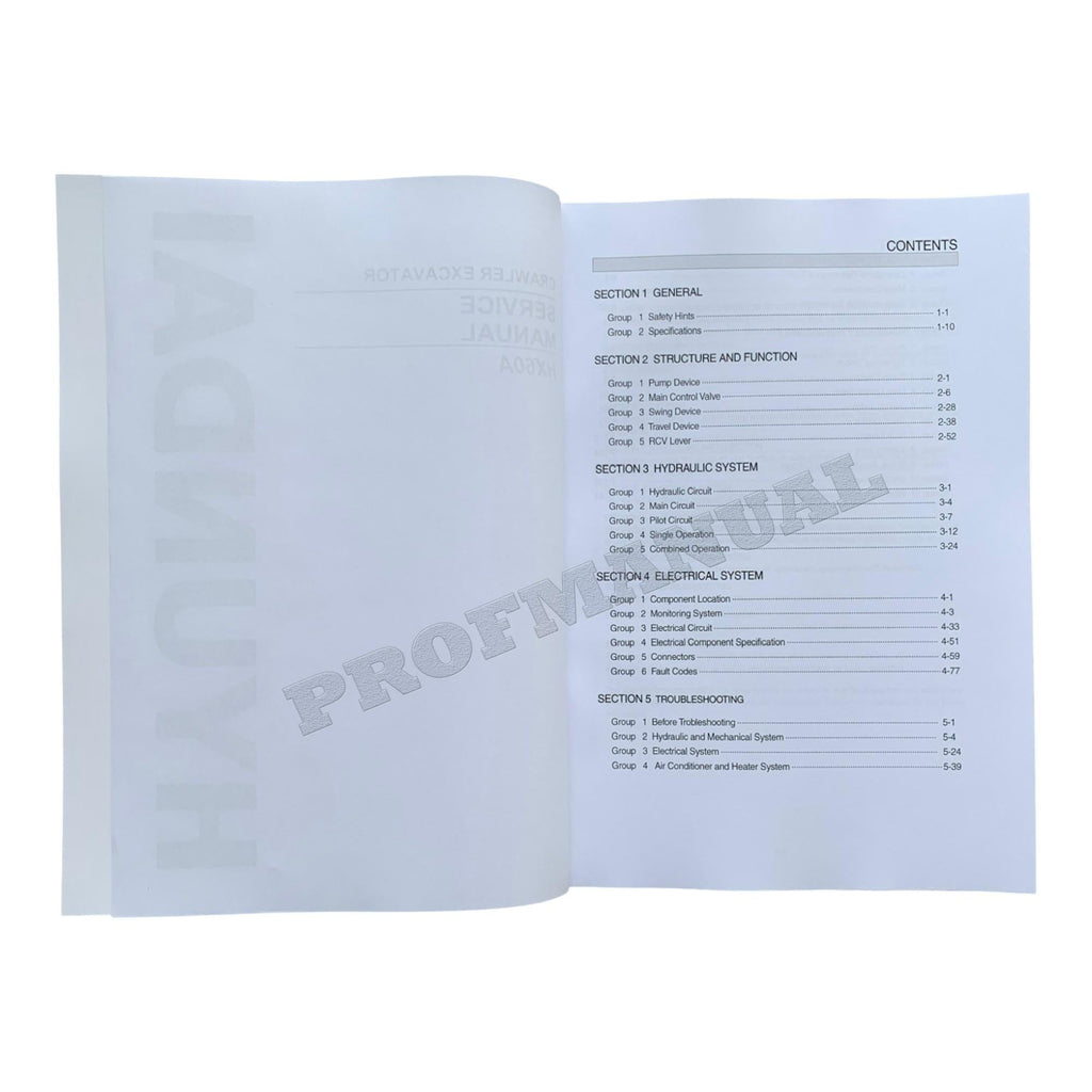 Hyundai HX60A CRAWLER EXCAVATOR Hardcover Repair Service Manual