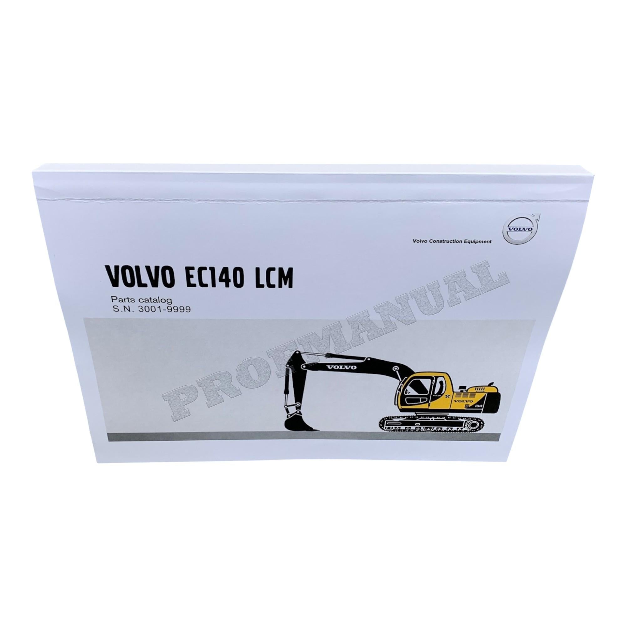 VOLVO EC140 LCM EXCAVATOR Parts Catalog Hard Copy Manual