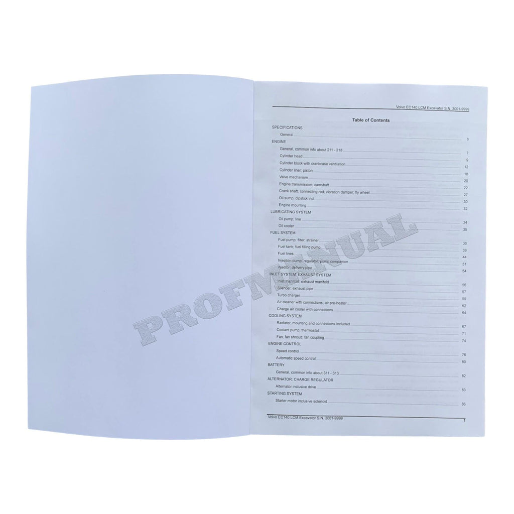 VOLVO EC140 LCM EXCAVATOR Parts Catalog Hard Copy Manual