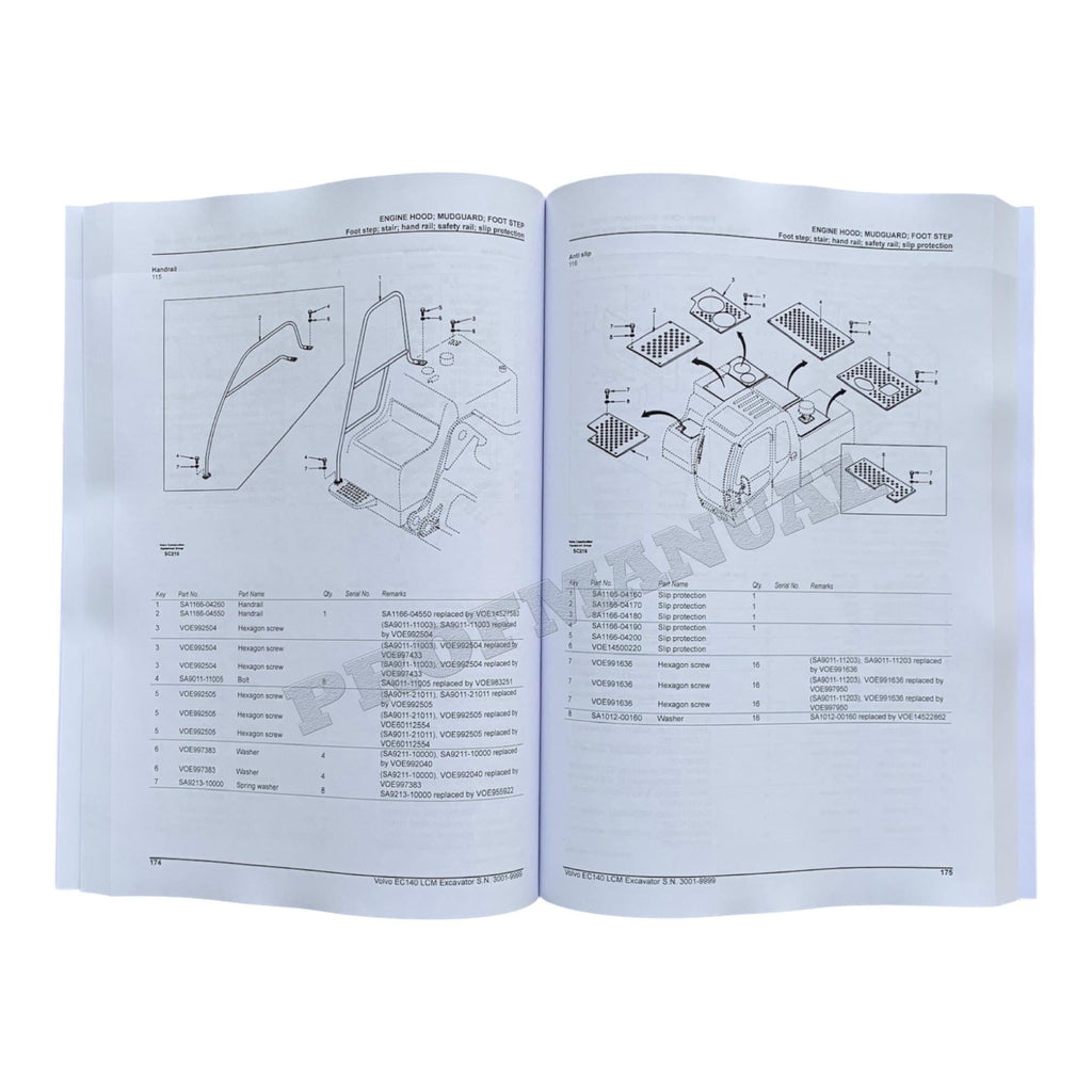 VOLVO EC140 LCM EXCAVATOR Parts Catalog Hard Copy Manual