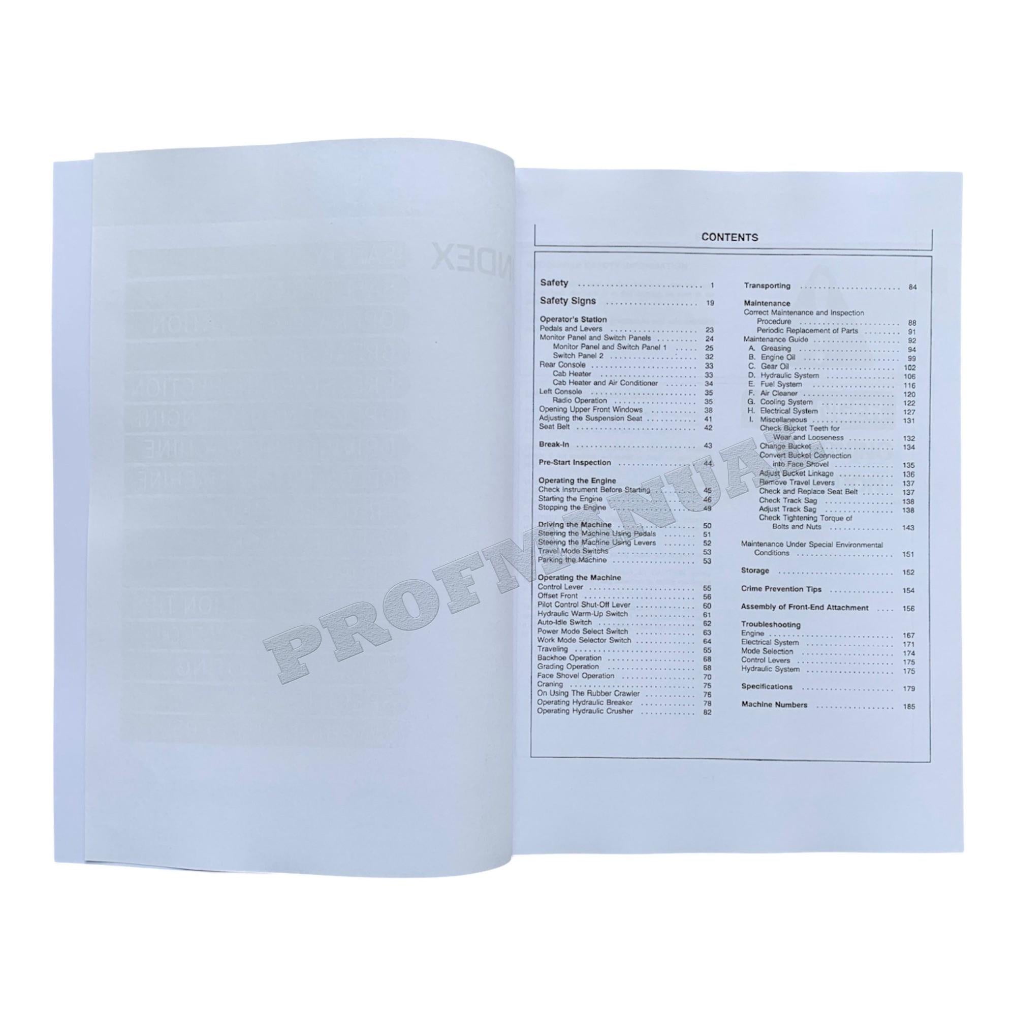 HITACHI EX100-2 EXCAVATOR OPERATORS MANUAL