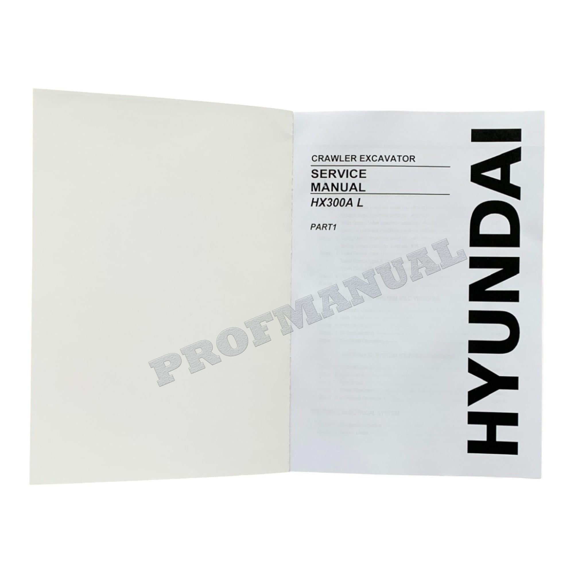 Hyundai HX300A L CRAWLER EXCAVATOR Hardcover Repair Service Manual