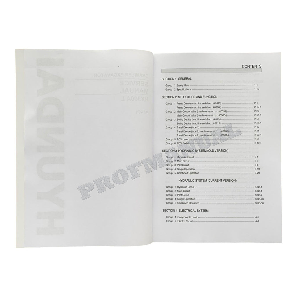 Hyundai HX300A L CRAWLER EXCAVATOR Hardcover Repair Service Manual
