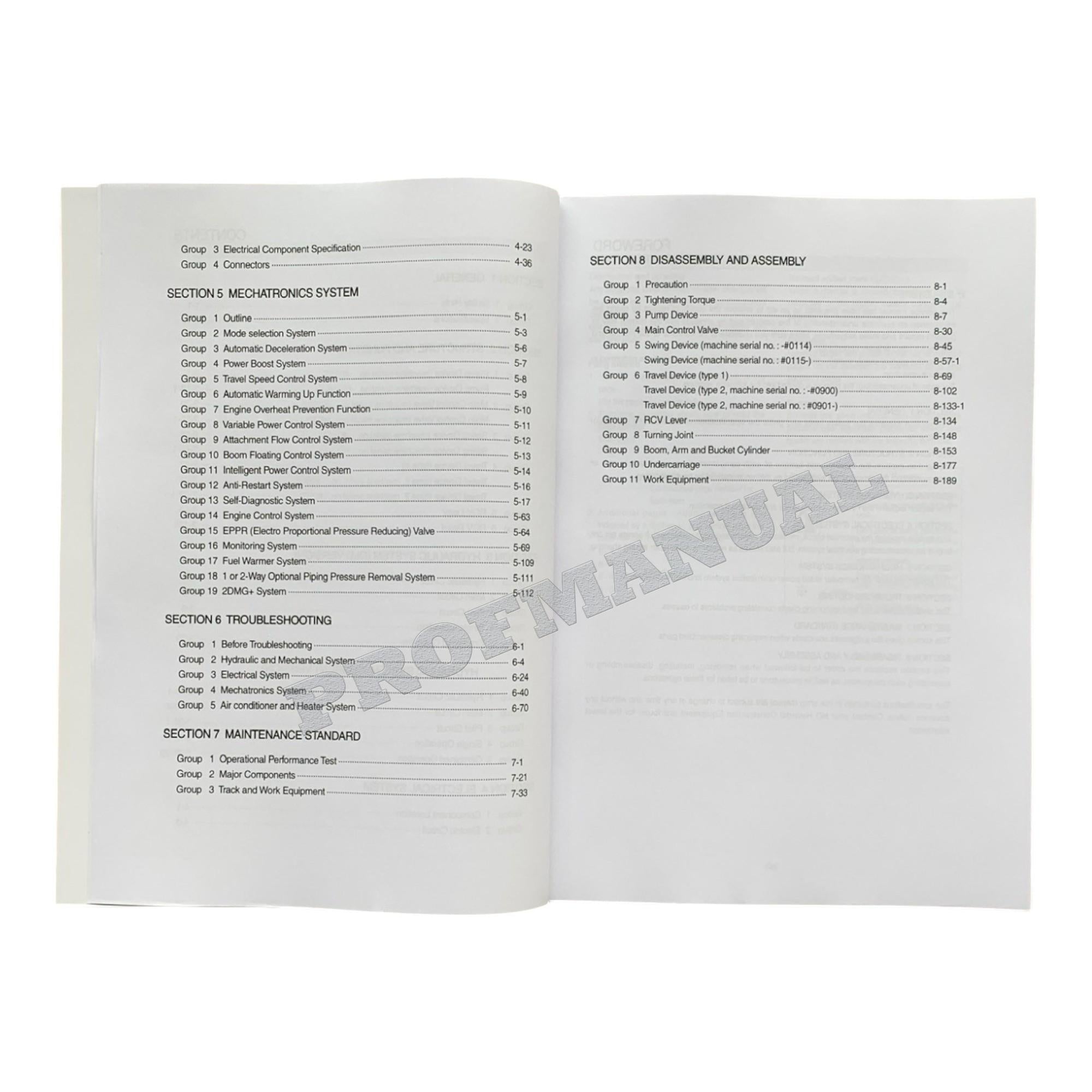 Hyundai HX300A L CRAWLER EXCAVATOR Hardcover Repair Service Manual