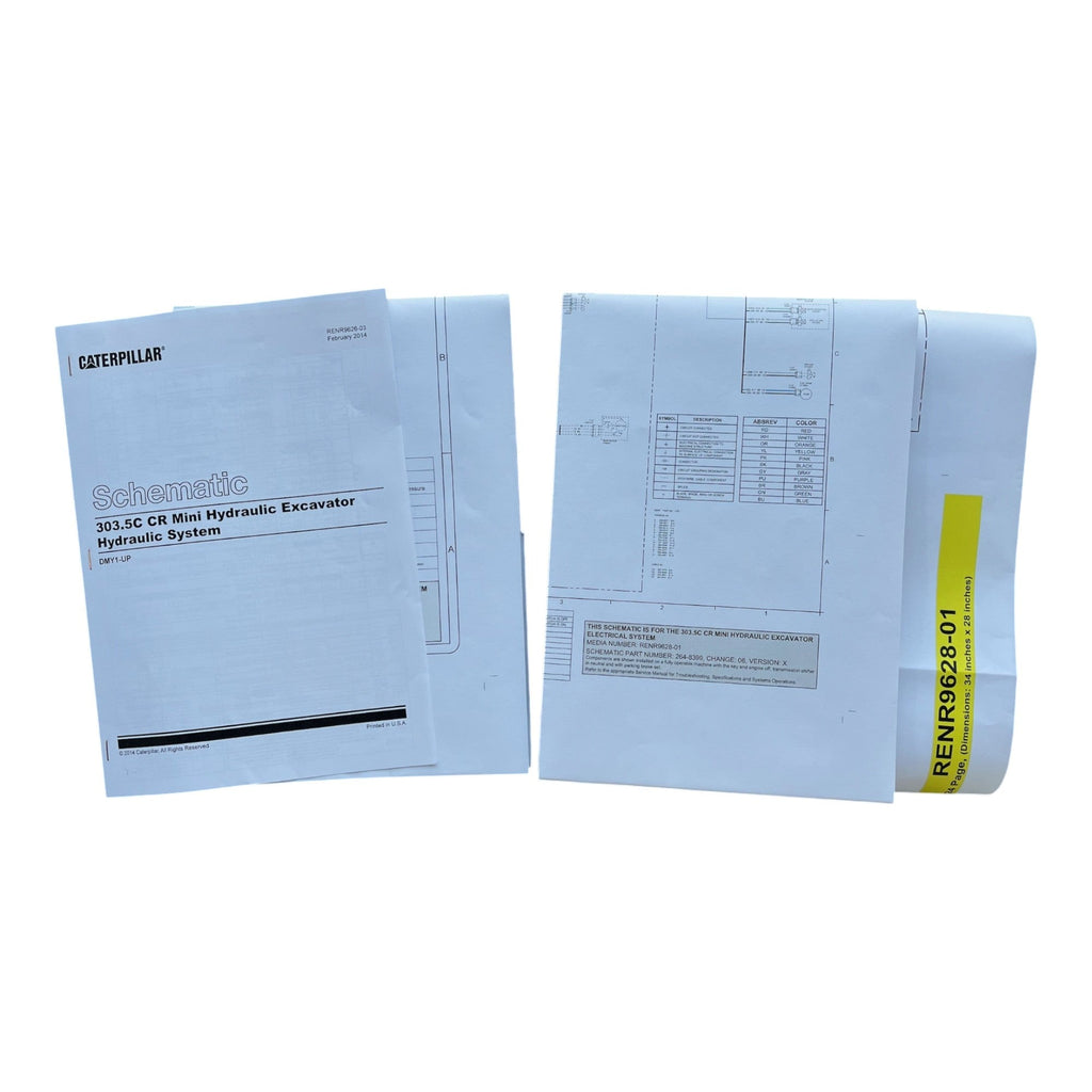 Manual de servicio del esquema del sistema eléctrico de la miniexcavadora Caterpillar 303.5C CR