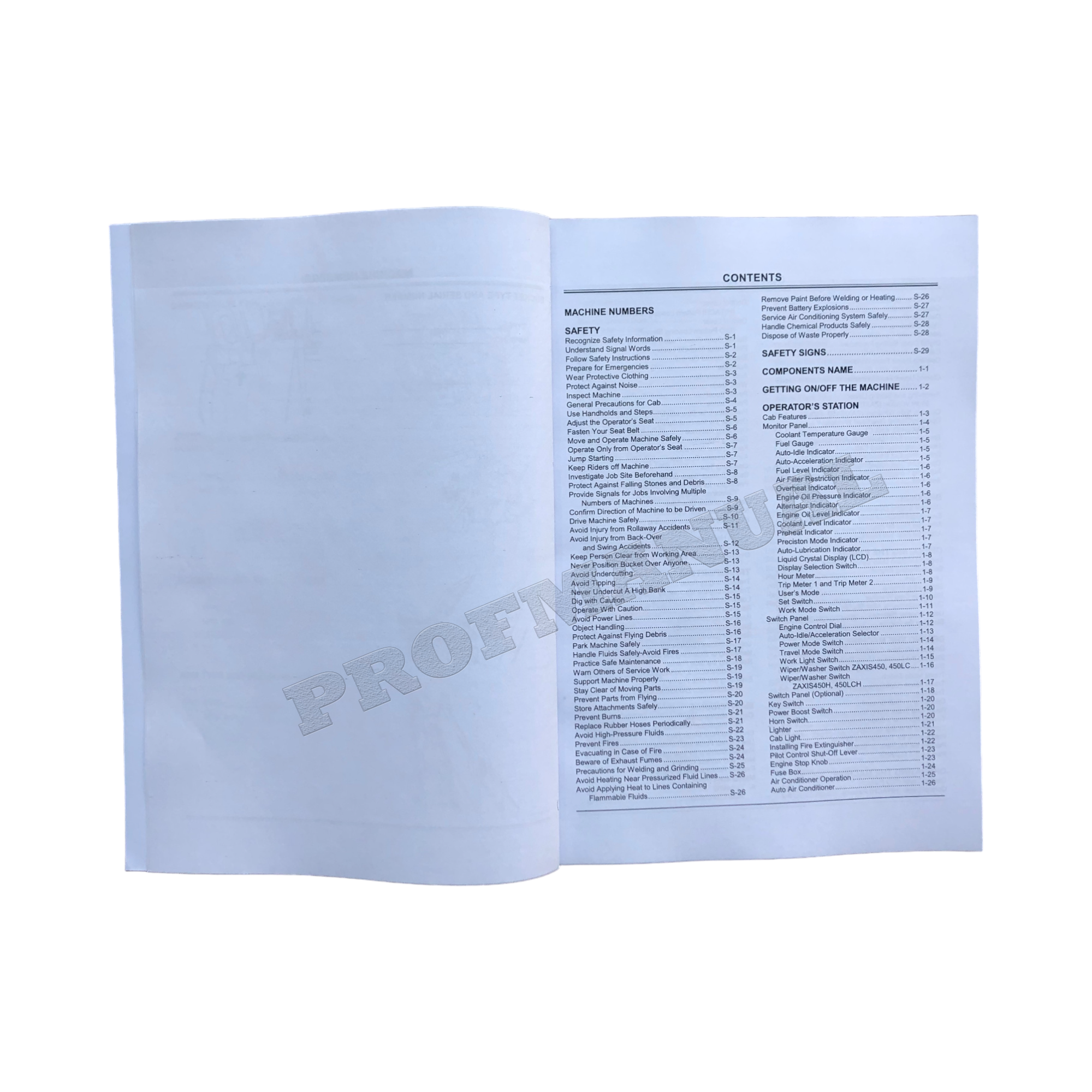 HITACHI ZAXIS ZX 450 450LC 450H 450LCH  EXCAVATOR OPERATORS MANUAL #1