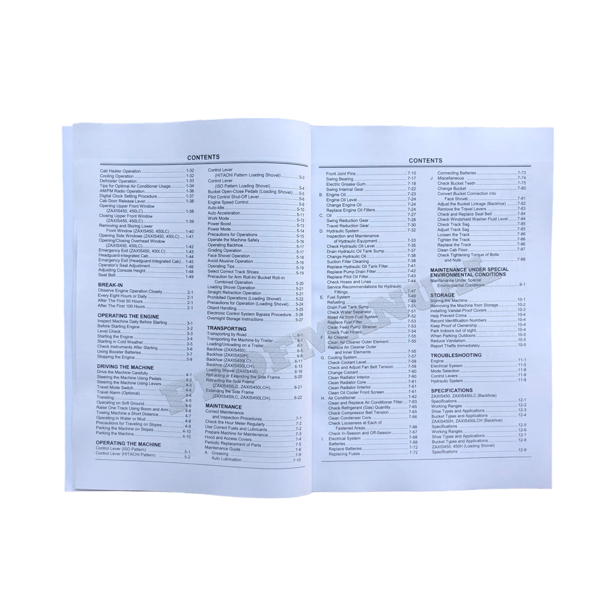 HITACHI ZAXIS ZX 450 450LC 450H 450LCH  EXCAVATOR OPERATORS MANUAL #1