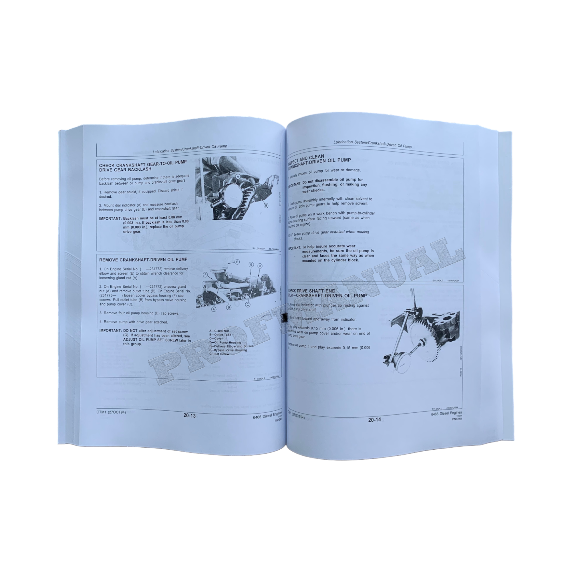 John Deere SERIES 400 6466 Engine REPAIR SERVICE TECHNICAL MANUAL CTM1