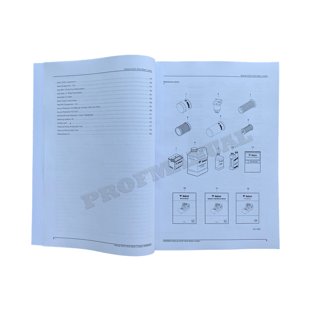 Bobcat S220 Skid Steer Loader Parts Catalog Manual A5GK11001- A5GL11001-