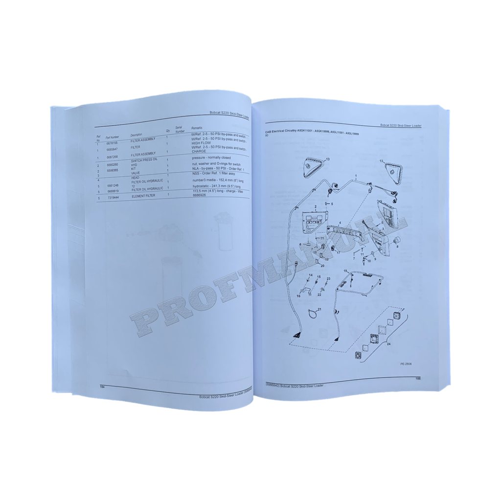 Bobcat S220 Skid Steer Loader Parts Catalog Manual A5GK11001- A5GL11001-