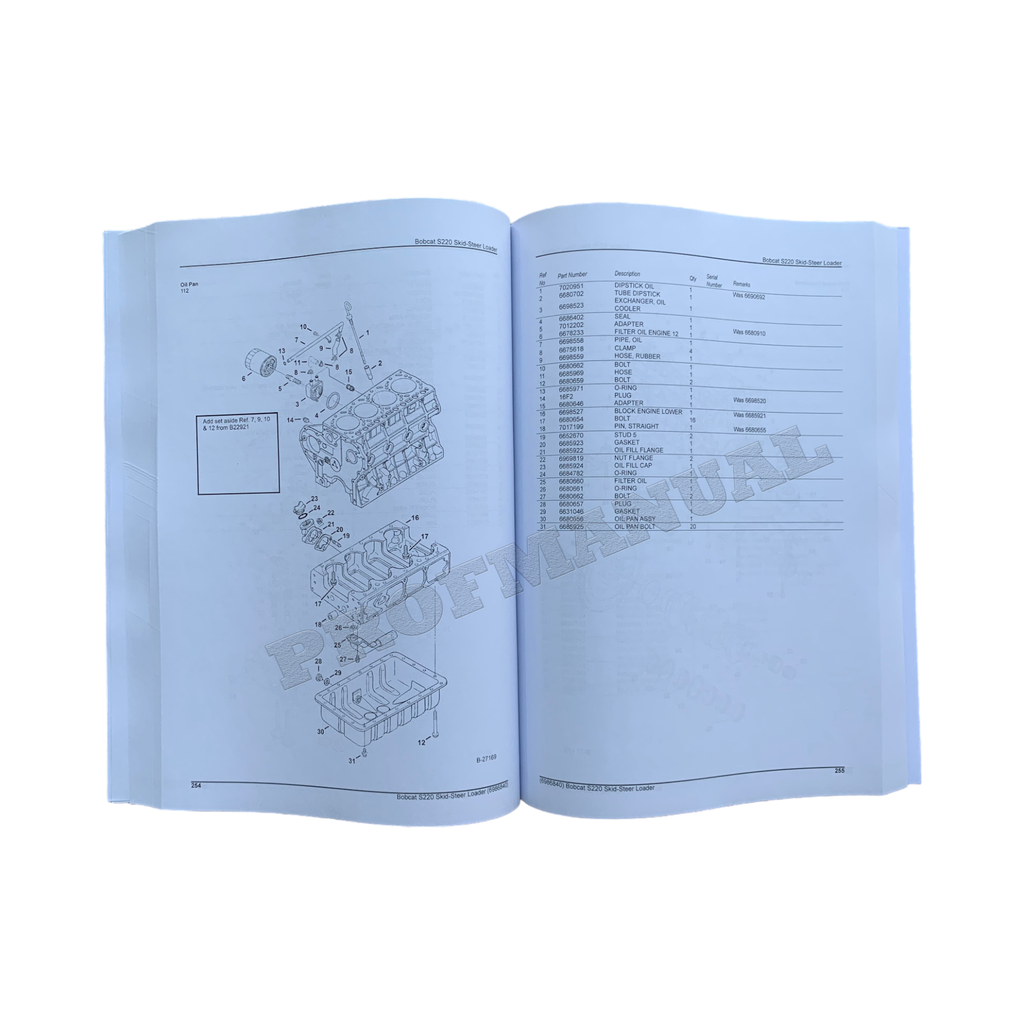 Bobcat S220 Skid Steer Loader Parts Catalog Manual A5GK11001- A5GL11001-