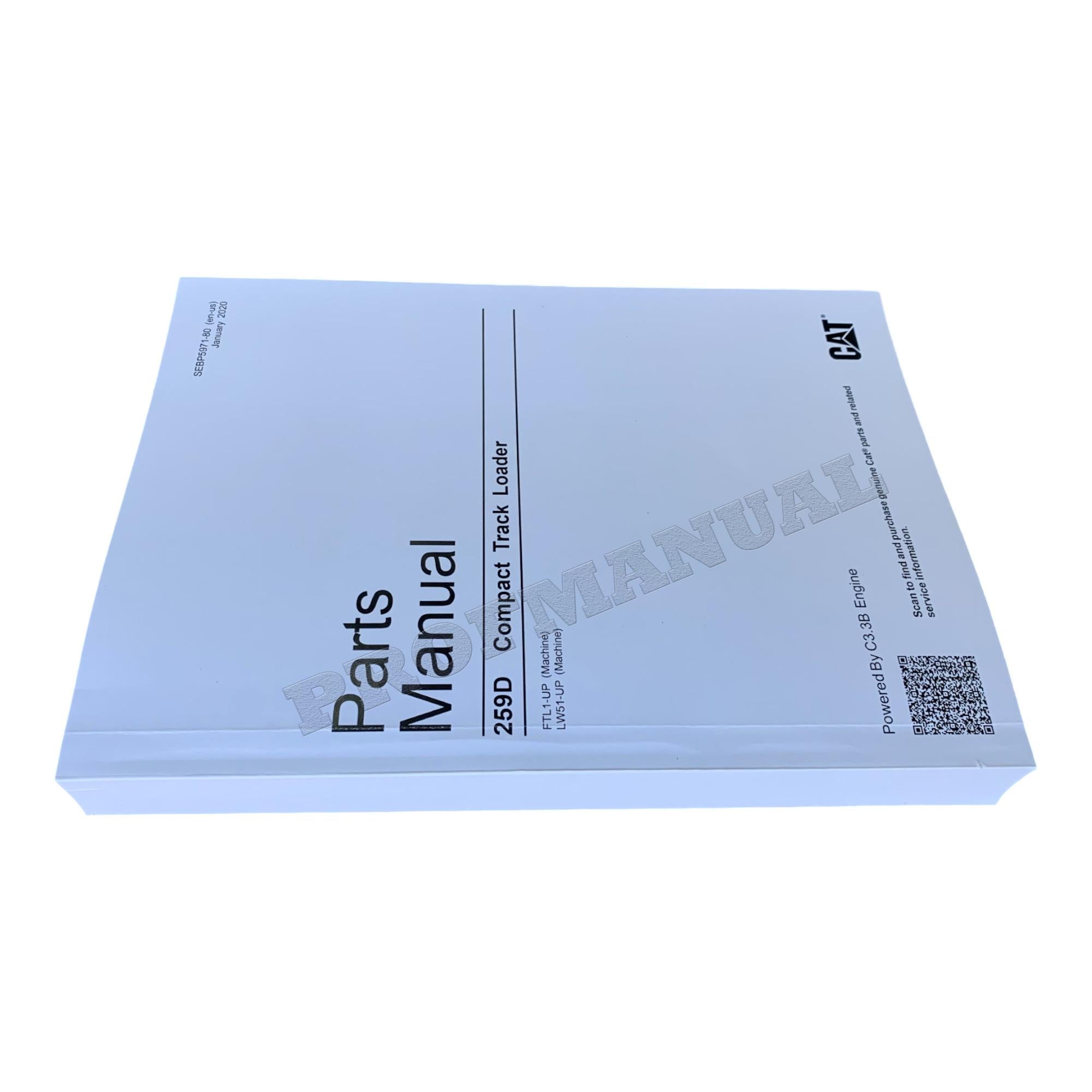 Caterpillar Cat 259D Compact Track Loader Parts Catalog Manual SEBP5971