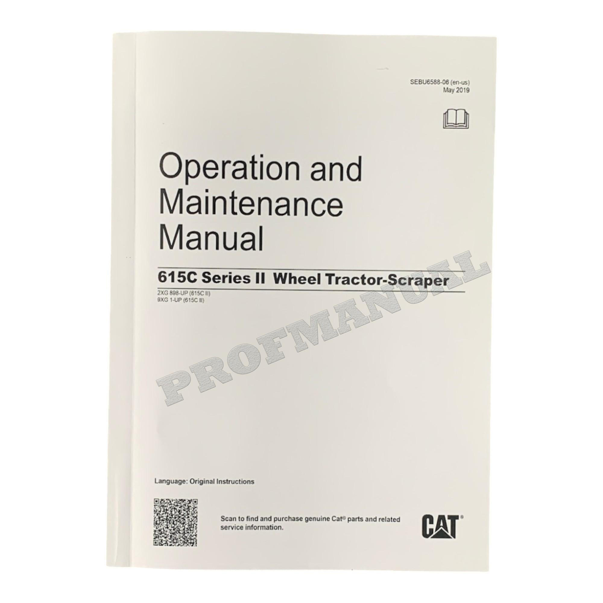 Manual de mantenimiento del operador de mototraílla Caterpillar 615C Serie II